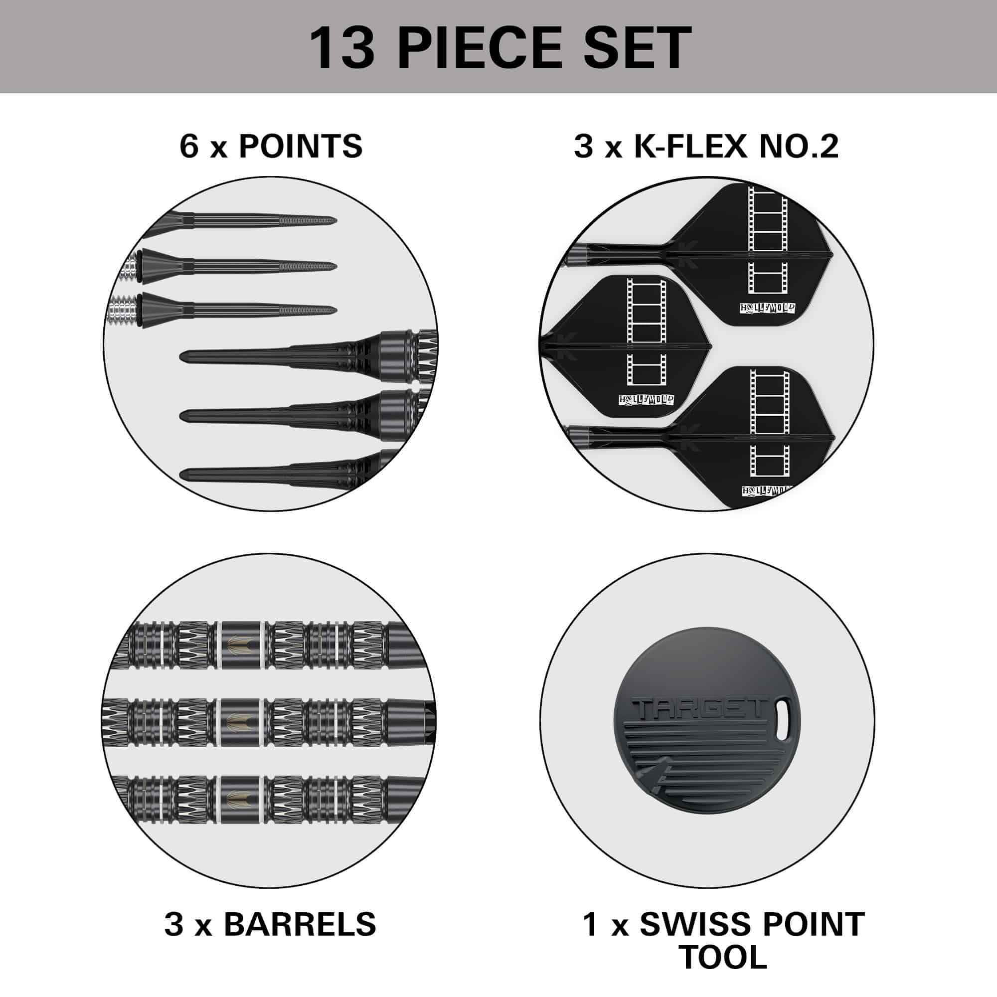 Target Chris Dobey 95K Soft Darts - 18g Zu sehen sind Target Chris Dobey 95K Softdarts - 18g. Die Darts sind besonders für präzise Würfe entwickelt worden.