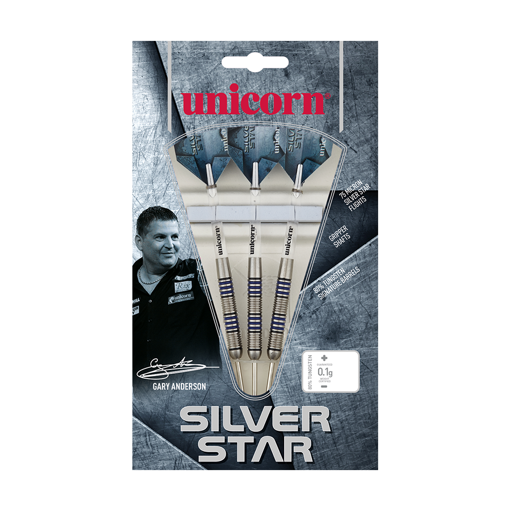 Unicorn Silver Star Gary Anderson P4 80% steel darts