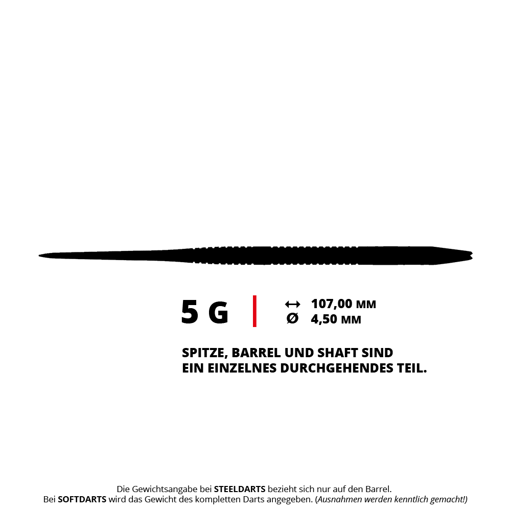 Abgebildet sind die Caliburn TTD Complete Titanium T1 Silver Steeldarts - 5g. Diese silbernen Steeldarts sind besonders leicht und bestehen aus Titan.