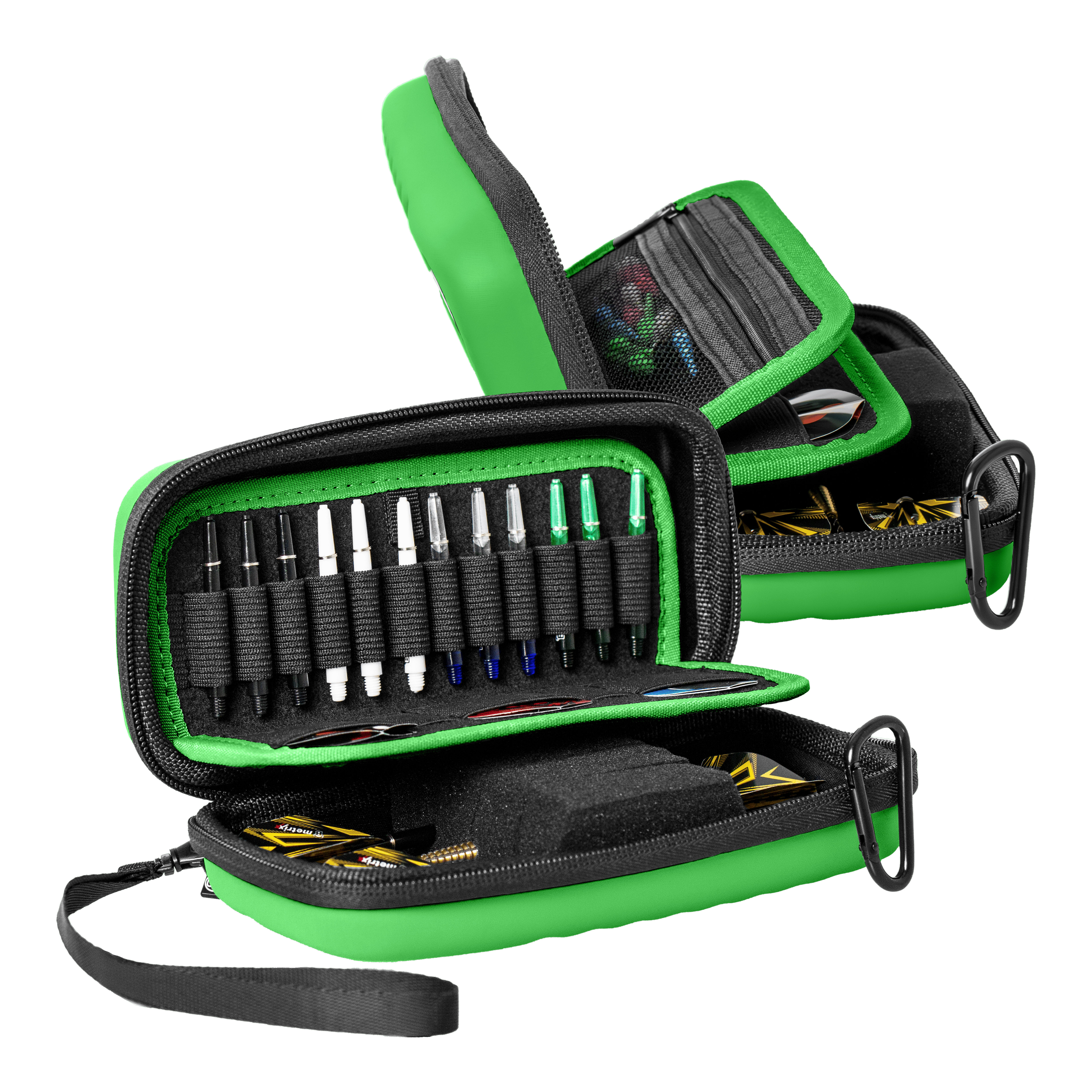Bulls Orbis S Dartcase - Green Das Bild zeigt das Bulls Orbis S Dartcase in der Farbe Grün. Die Tasche bietet ein sicheres Fach für Darts und Zubehör.