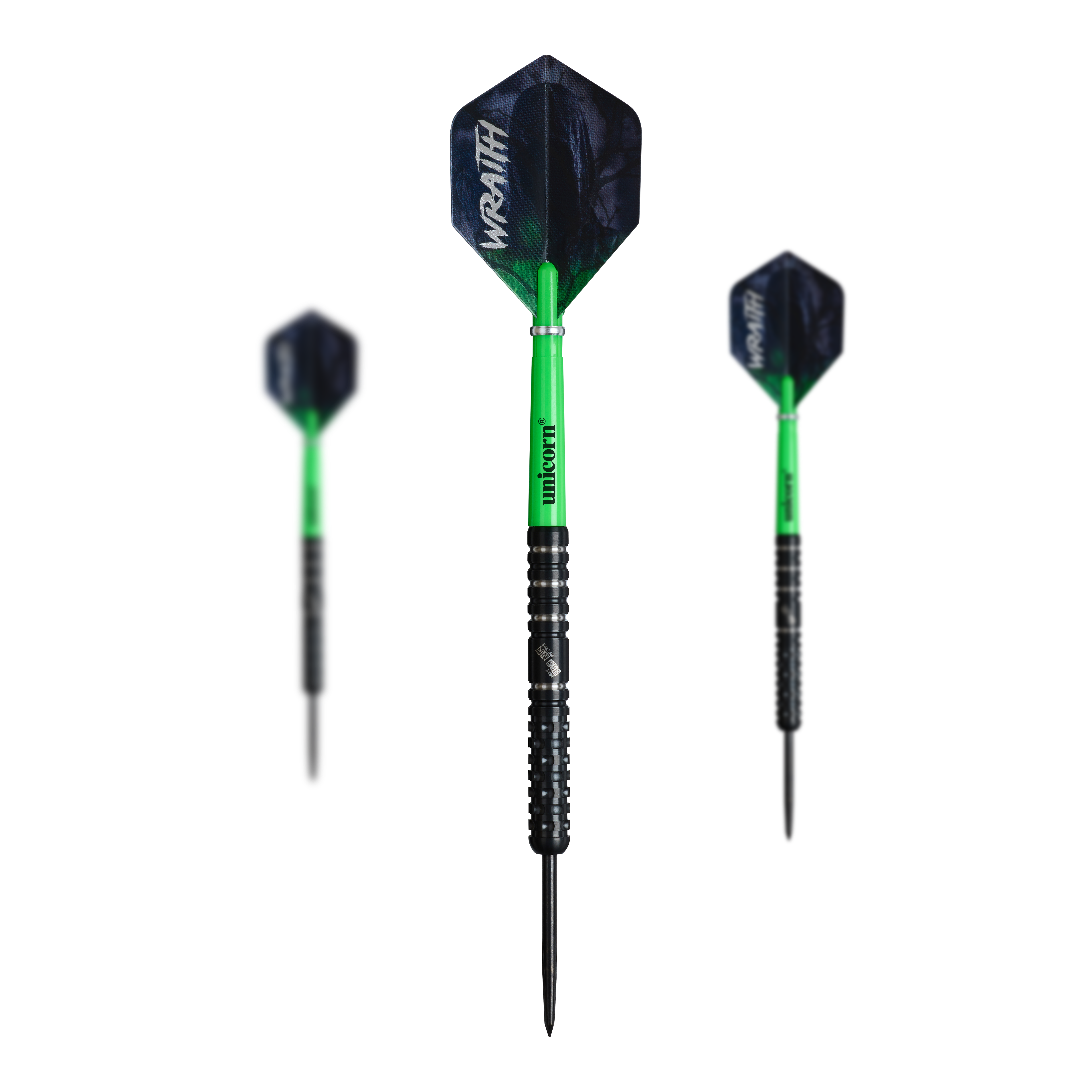 Unicorn Wraith Callan Rydz Steel Darts - 23g Dieses Bild präsentiert die Unicorn Wraith Callan Rydz Steeldarts - 23g im Set. Die Verpackung und alle Bestandteile sind zu sehen.