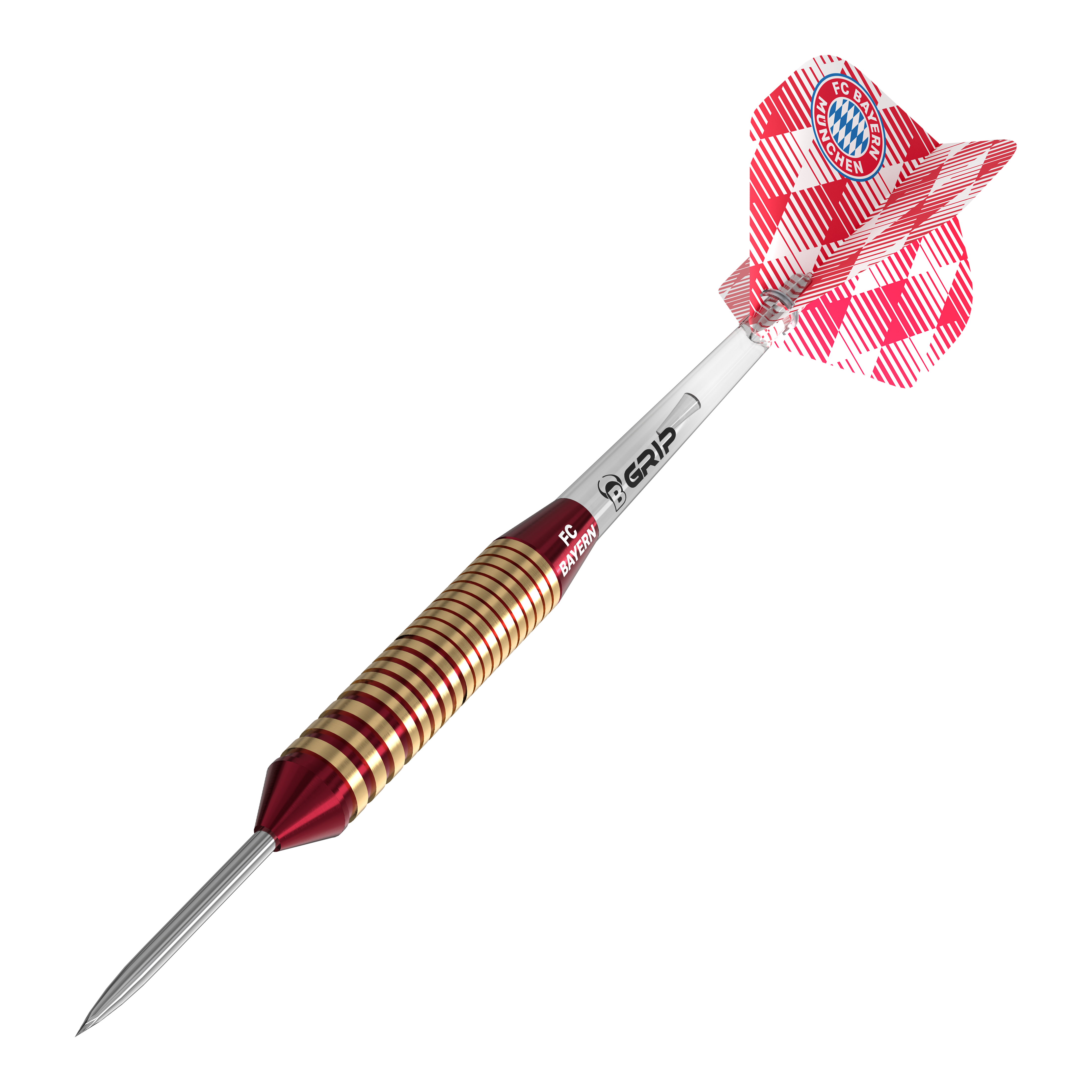 Bulls FC Bayern Munich Brass Steel Darts - 21g Hier sieht man die Bulls FC Bayern München Brass Steeldarts mit einem Gewicht von 21g. Sie sind für Steeldart geeignet und mit FC Bayern München Design gestaltet.