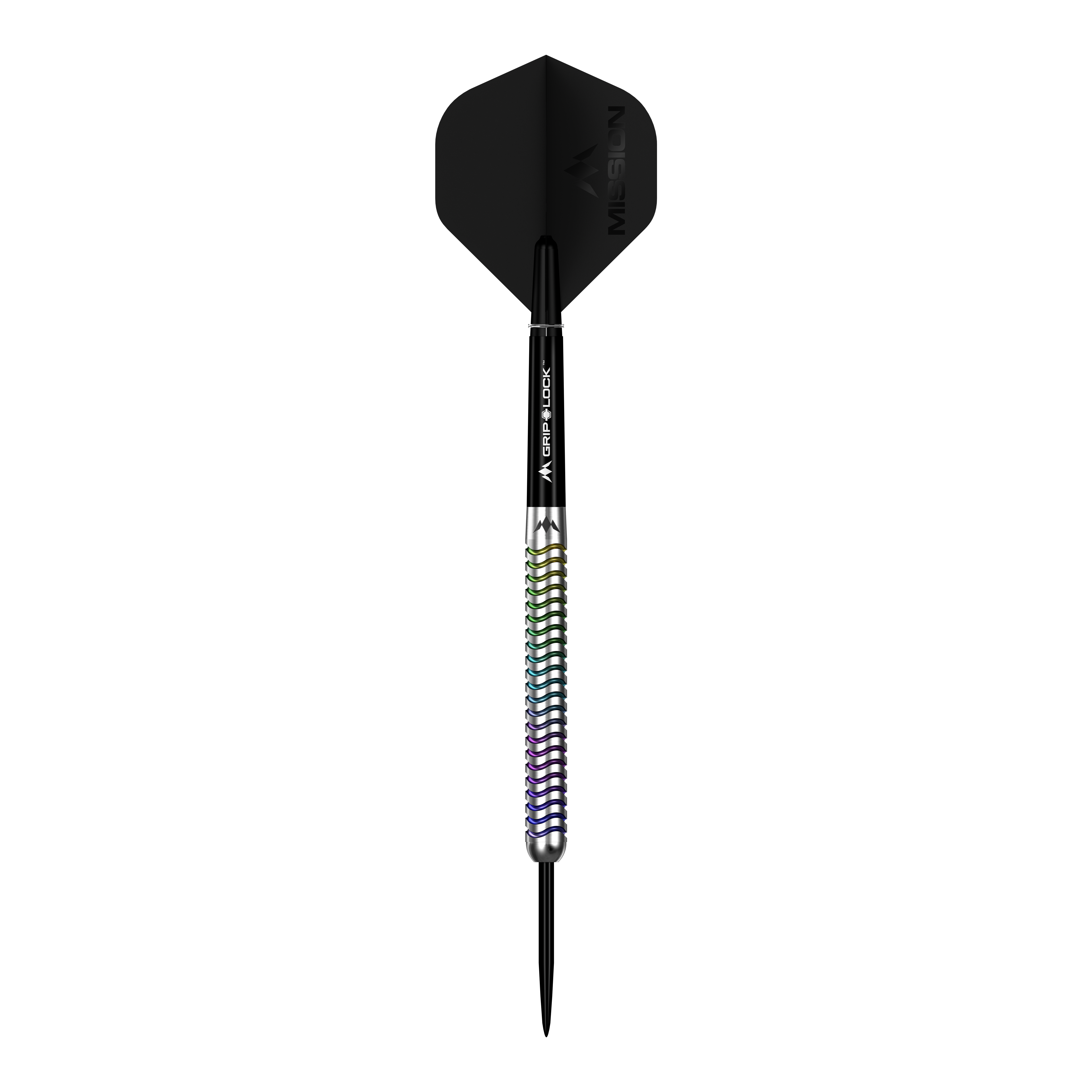 Hier sieht man Mission Mirage Steeldarts. Die Darts sind für professionelle Spiele konzipiert.