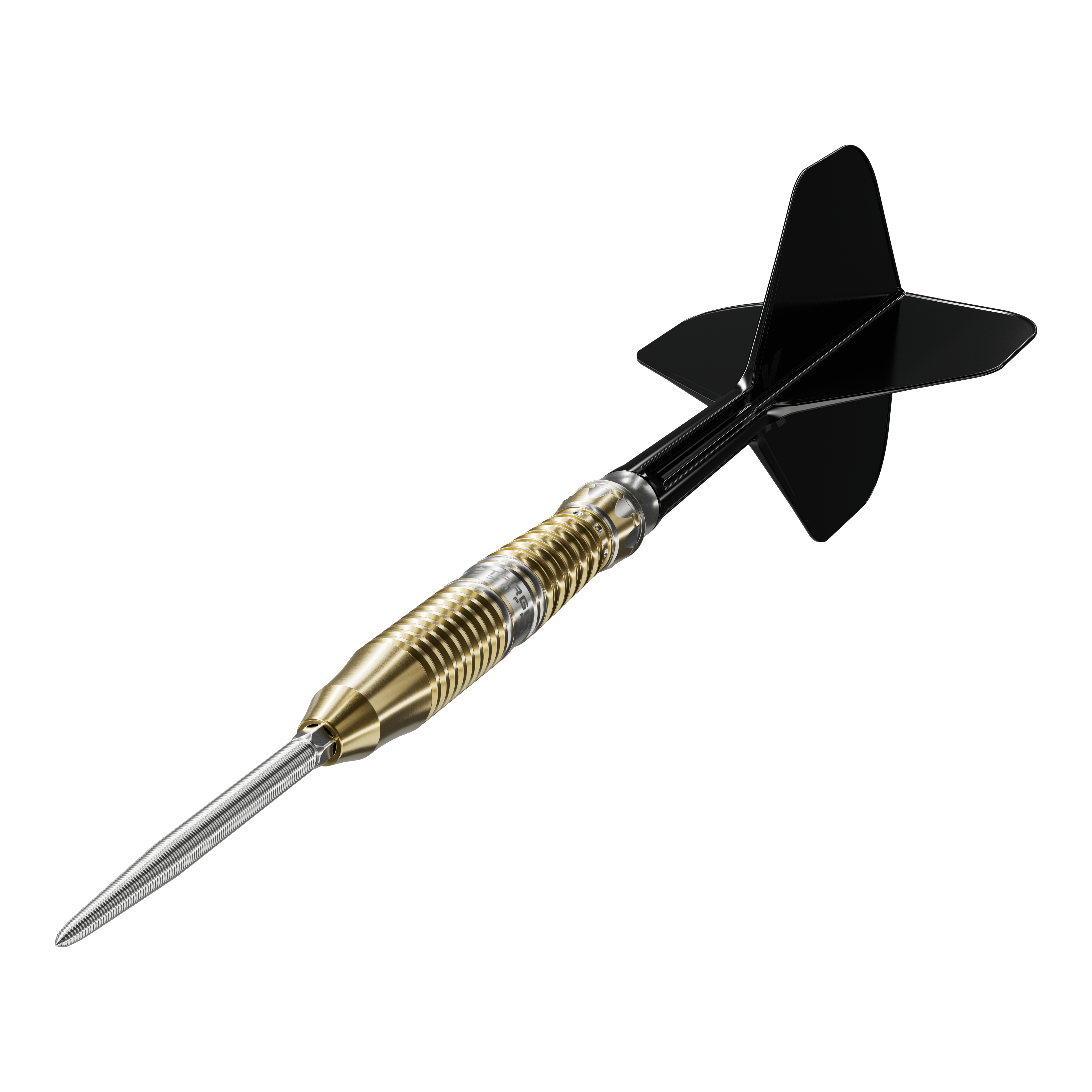Abgebildet sind die Target Japan Black Marque Enzo Swiss Point Steeldarts. Die Darts sind für Präzision und Stil im Spiel bekannt.