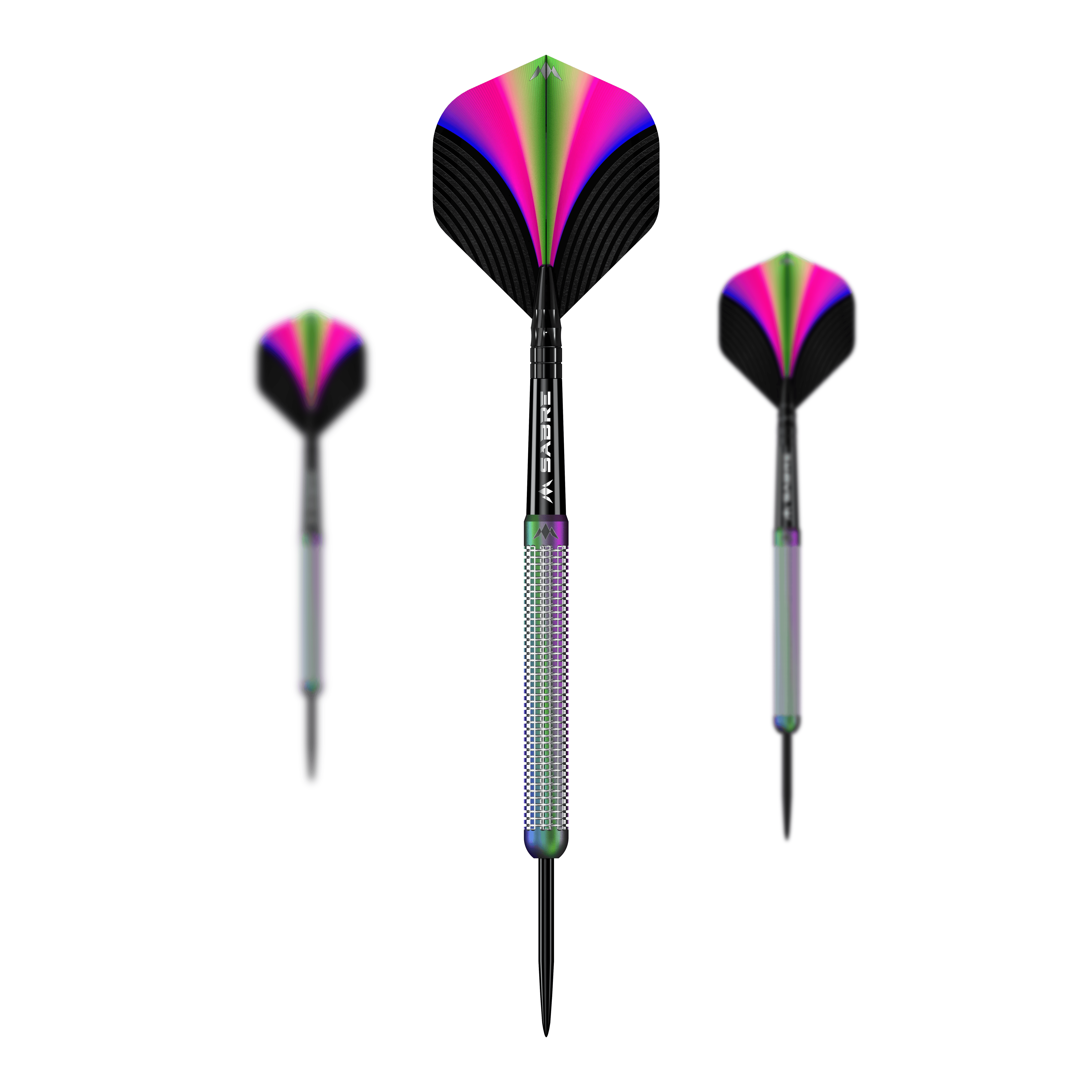 Mission Aurora Coral PVD steel darts - 23g Das Produkt Mission Aurora Coral PVD Steeldarts - 23g ist als Set zu sehen. Die Barrels haben ein besonderes Muster.
