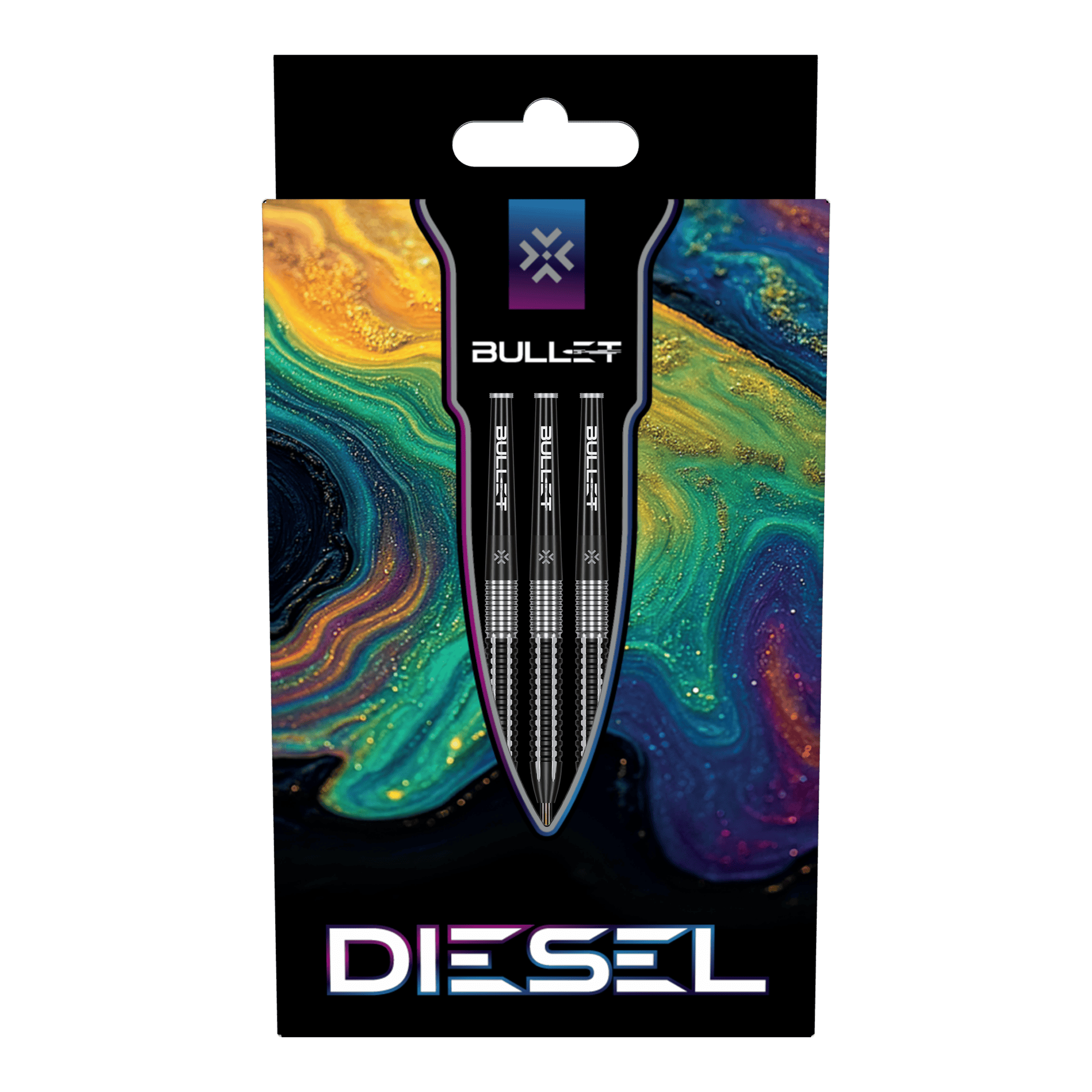 Bullet Diesel steel darts Zu sehen sind die Bullet Diesel Steeldarts. Das Bild zeigt das Aussehen und Design dieses Dartprodukts.