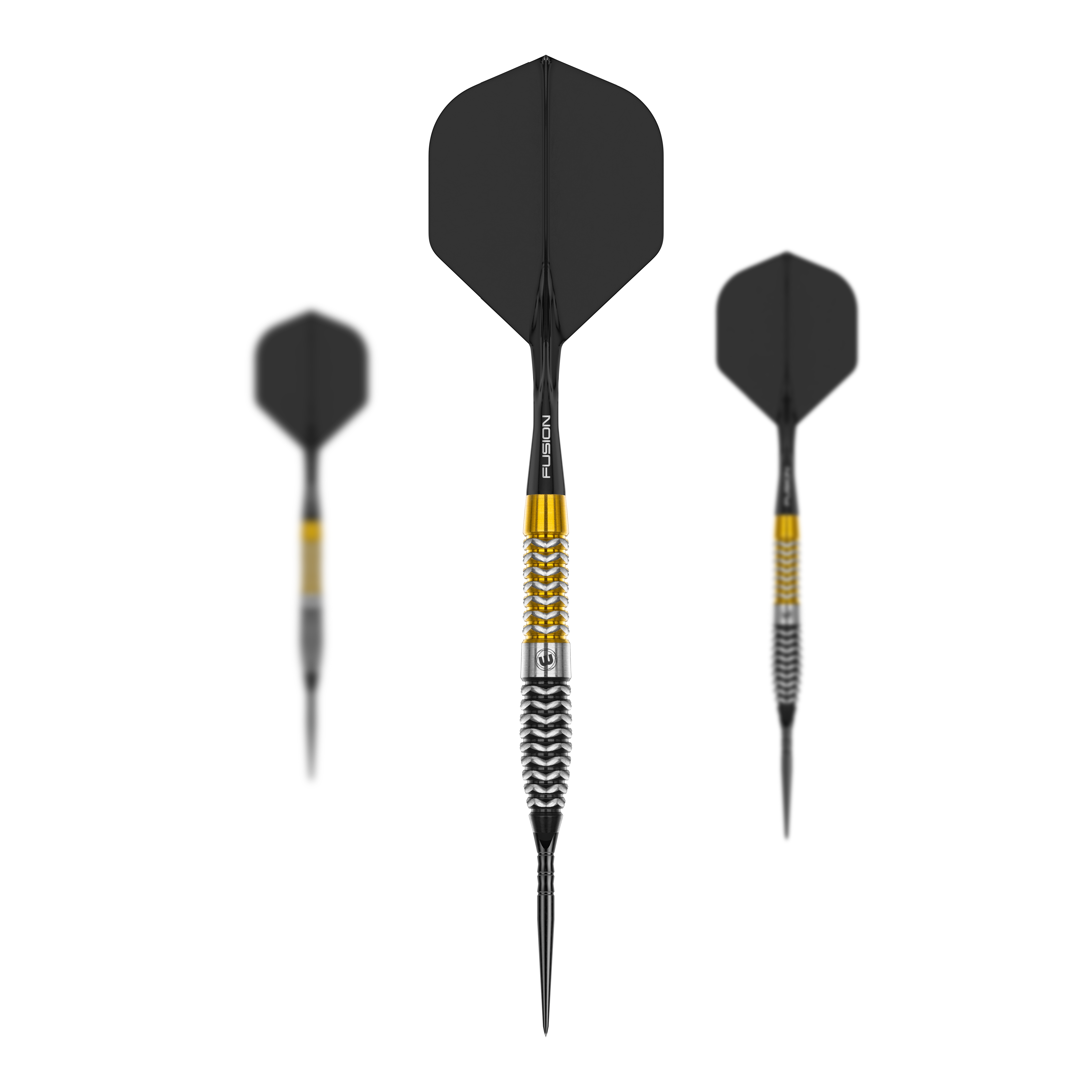 Winmau Exion Torpedo Switch Points Steeldarts Das Bild zeigt ein Set von Winmau Exion Torpedo Switch Points Steeldarts. Es sind mehrere Steeldart-Spitzen abgebildet.