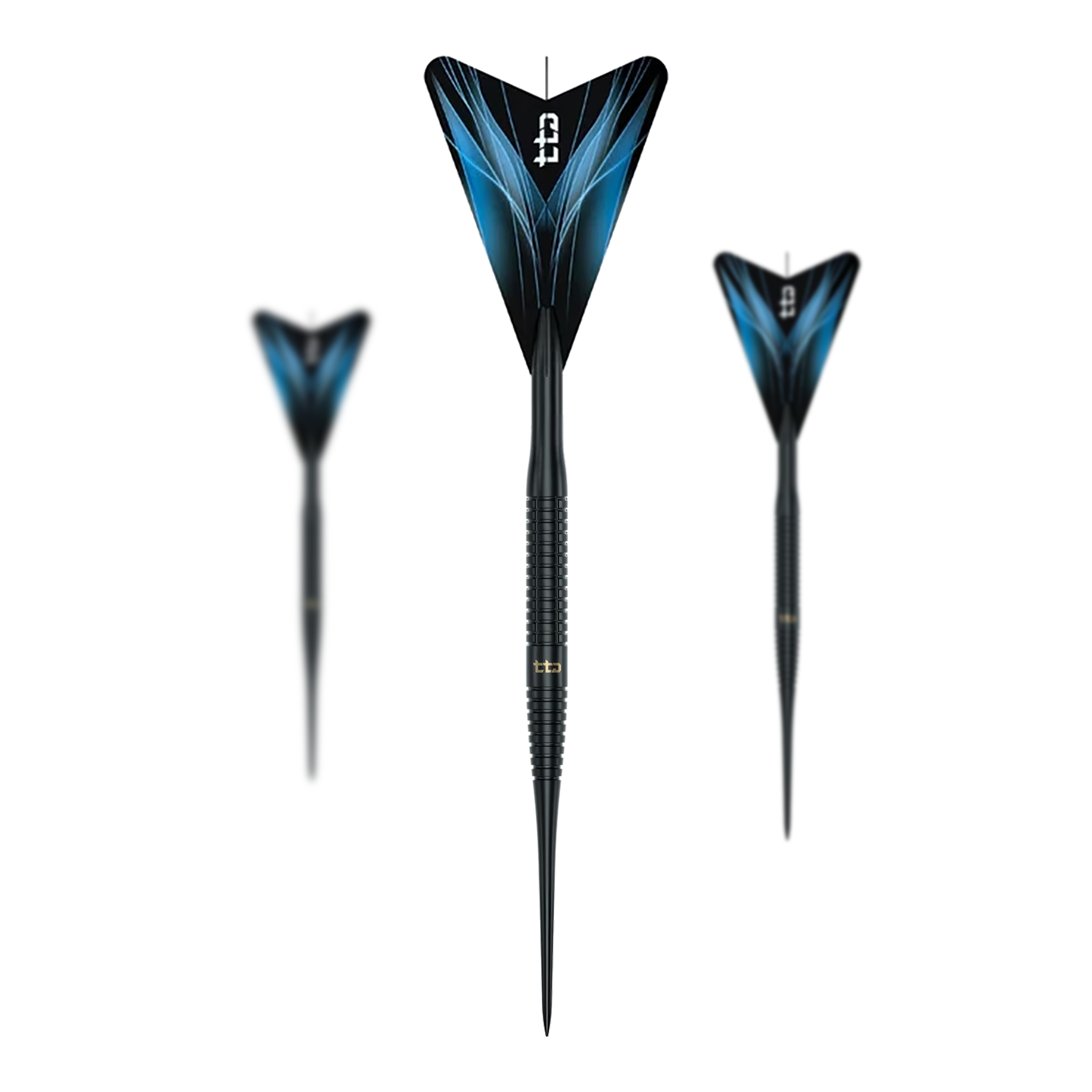 Caliburn TTD Complete Titanium T3 Black Steeldarts - 7g Das Foto zeigt ein ganzes Set der Caliburn TTD Complete Titanium T3 Black Steeldarts, 7g. Es ist ideal für anspruchsvolle Dartspieler geeignet.