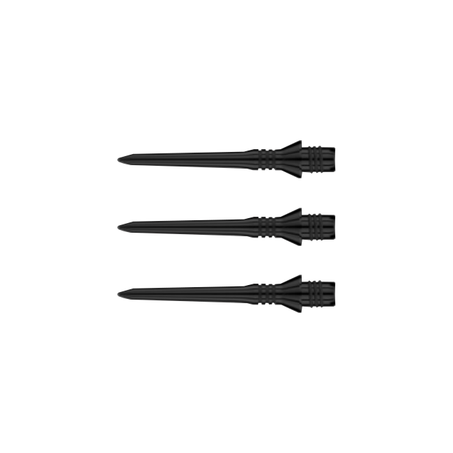 X0495-RedDragon-Conversion-Points Auf dem Bild sind drei schwarze Conversion Points der Marke Red Dragon zu sehen. Sie sind in einer Reihe nebeneinander angeordnet.