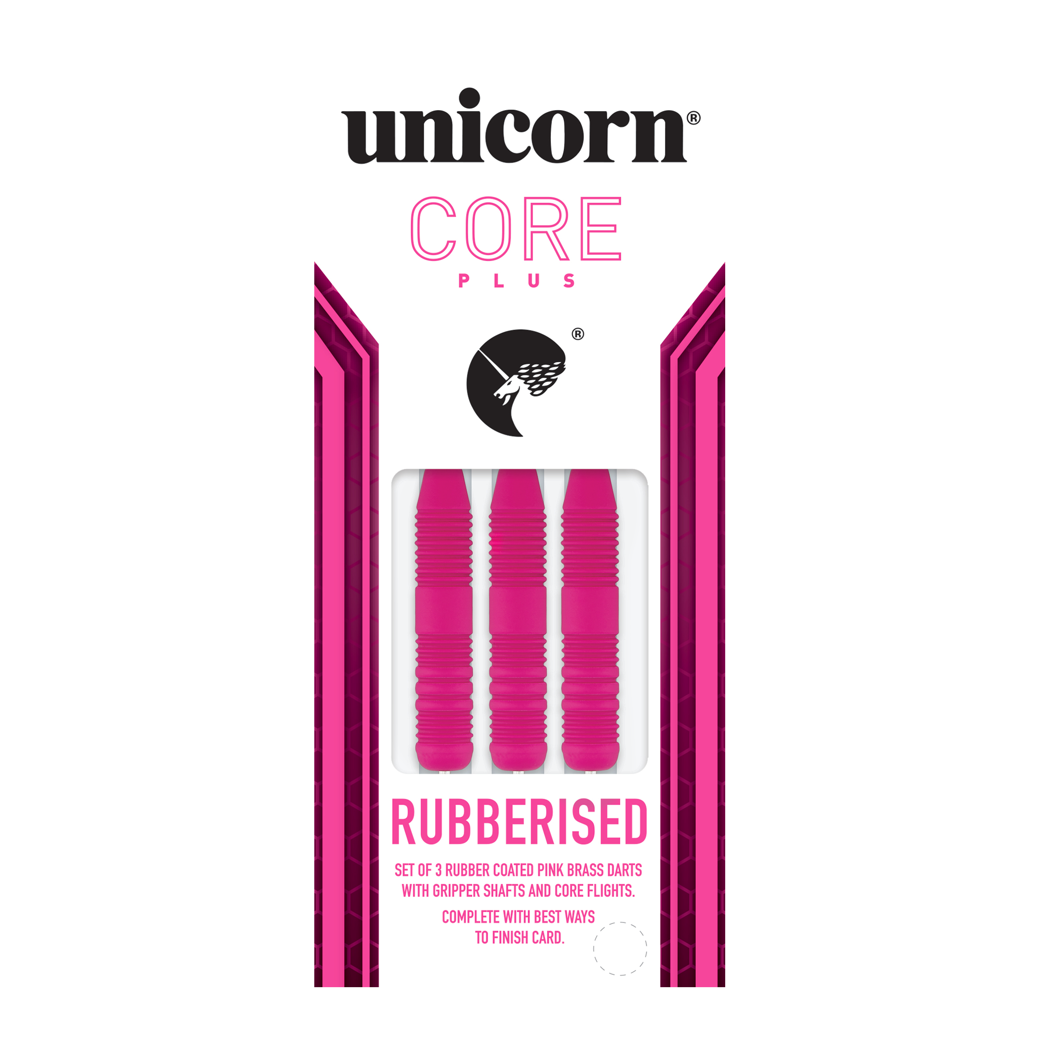 Unicorn Core Plus Rubberized Pink Steel Darts