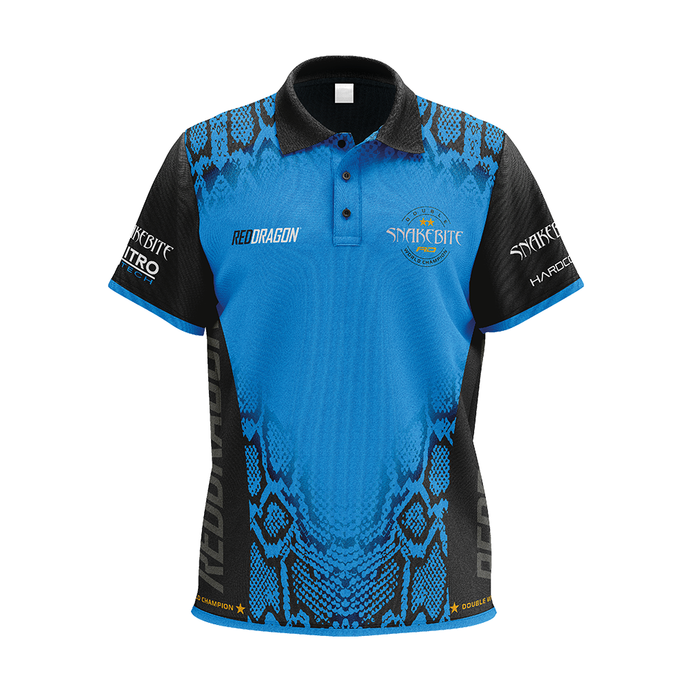 Red Dragon Peter Wright Snakebite Double World Champion Tour Dartshirt