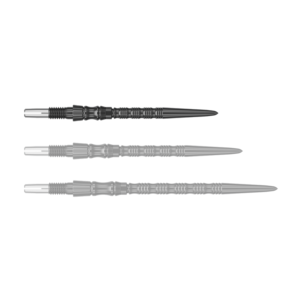 Zu sehen ist eine schwarze Dartspitze mit einer Länge von 30mm. Das Produkt ist eine Target SwissPoint Signature TRB Dartspitze.