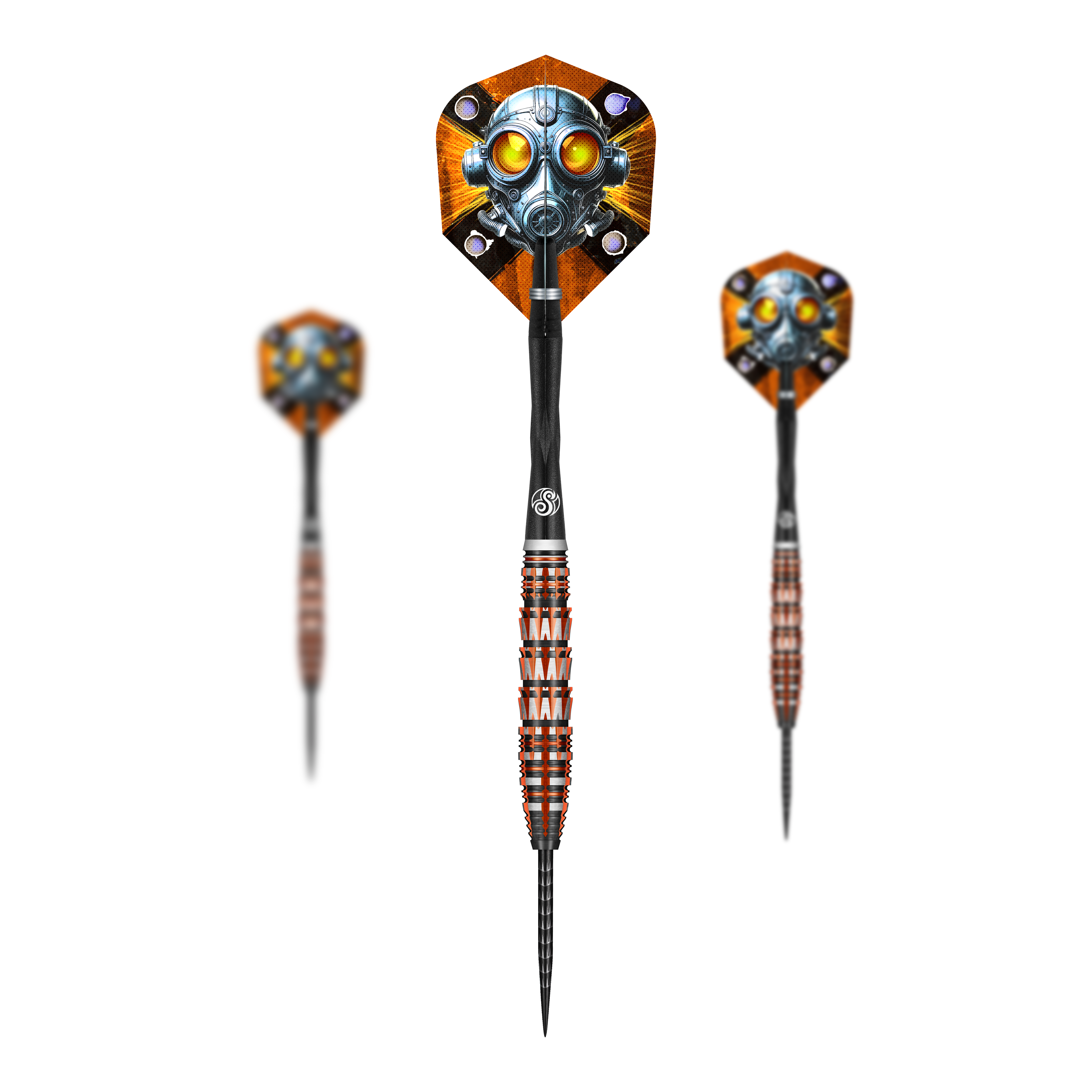 Shot Badlands Rustin Steel Darts - 23g Dies ist ein Bild der Shot Badlands Rustin Steeldarts - 23g. Das Produkt ist als Set abgebildet.