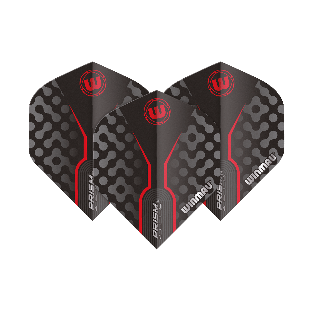 Winmau Prism Zeta GreyRed Standard Flights