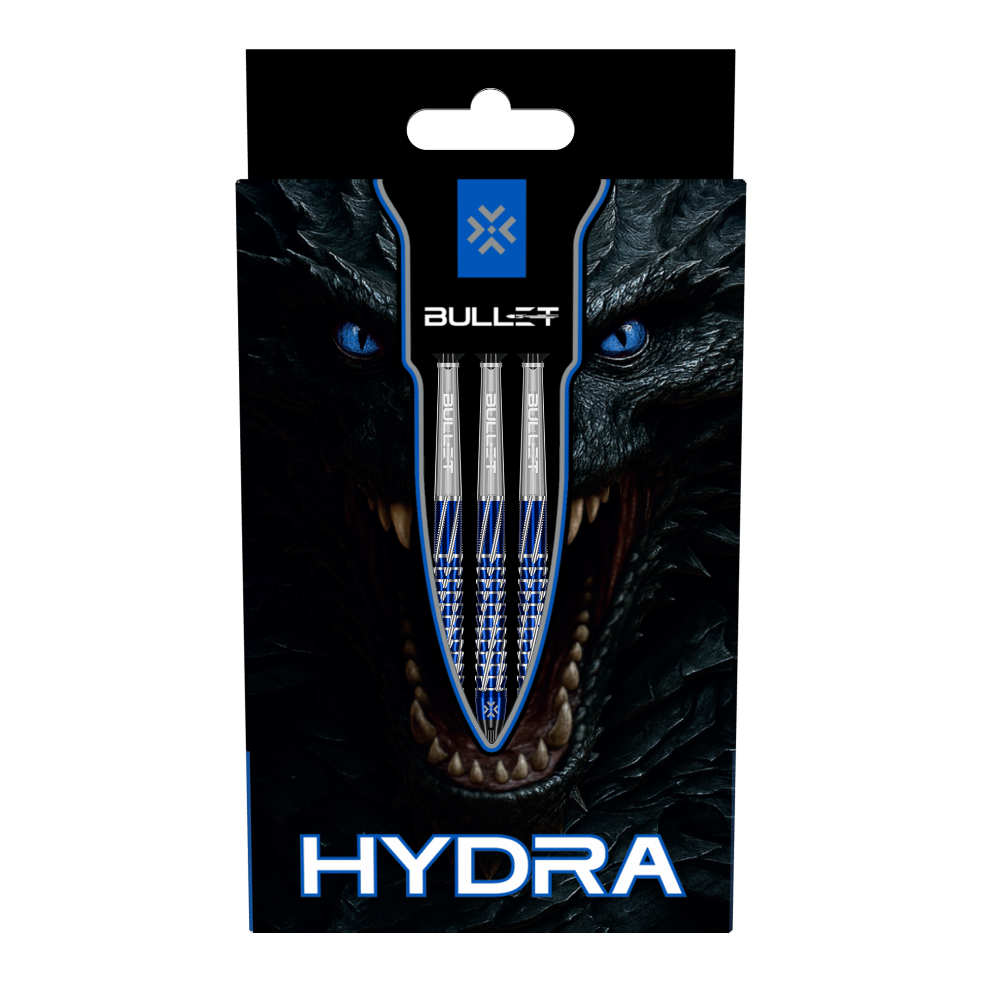 Bullet Hydra Softdarts - 20g Darts werden aus der seitlichen Perspektive gezeigt. Die Details der Dartspitzen und der Schäfte sind deutlich erkennbar.