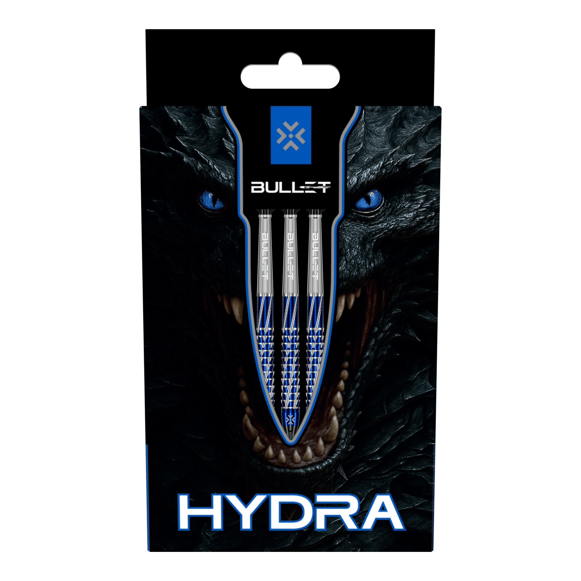 Bullet Hydra Softdarts - 20g Bullet Hydra Softdarts - 20g Darts werden aus der seitlichen Perspektive gezeigt. Die Details der Dartspitzen und der Schäfte sind deutlich erkennbar.