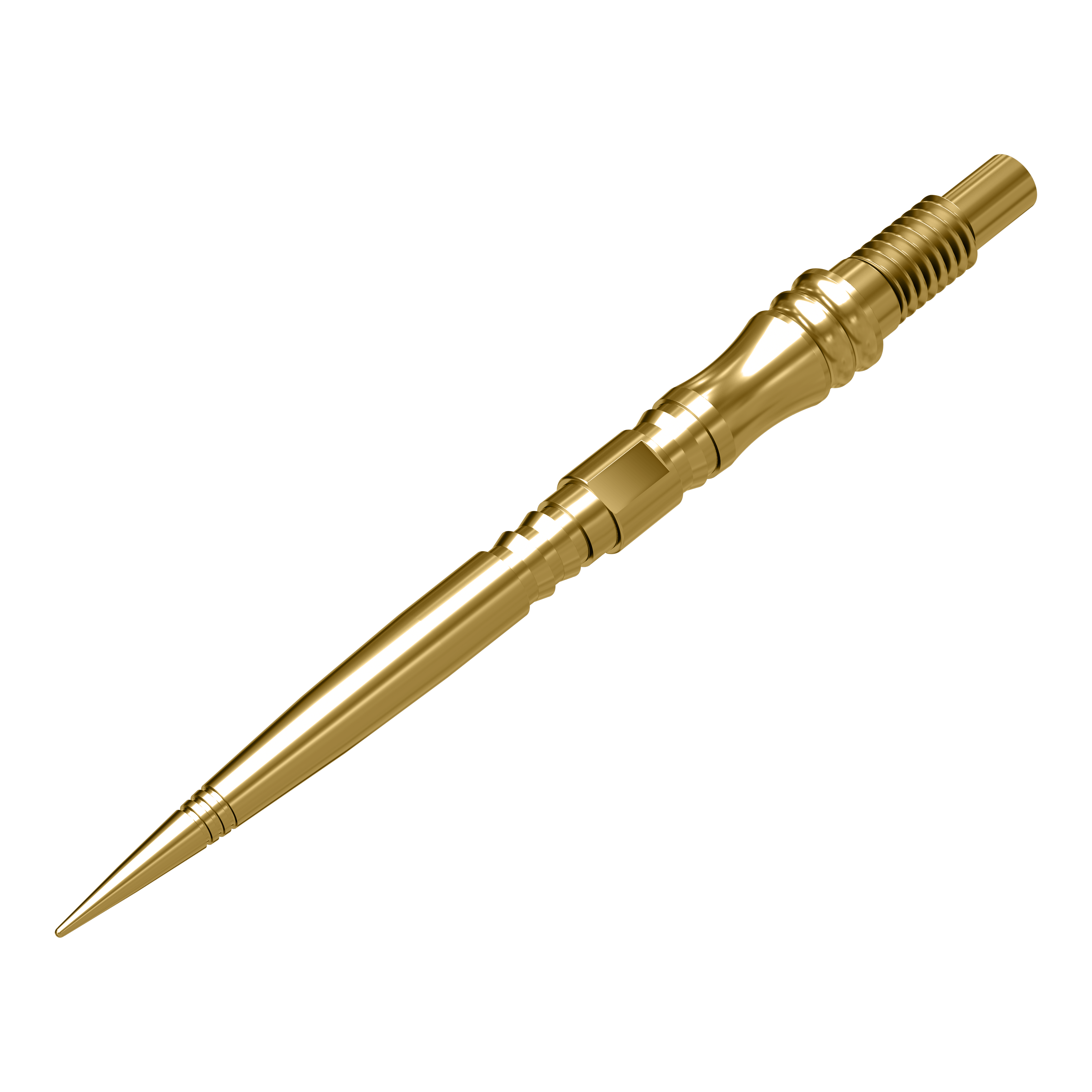 Harrows Quick Point Apex Axis Elite Series Dartspitzen in Gold. Die goldfarbenen Dartspitzen sind detailliert dargestellt.