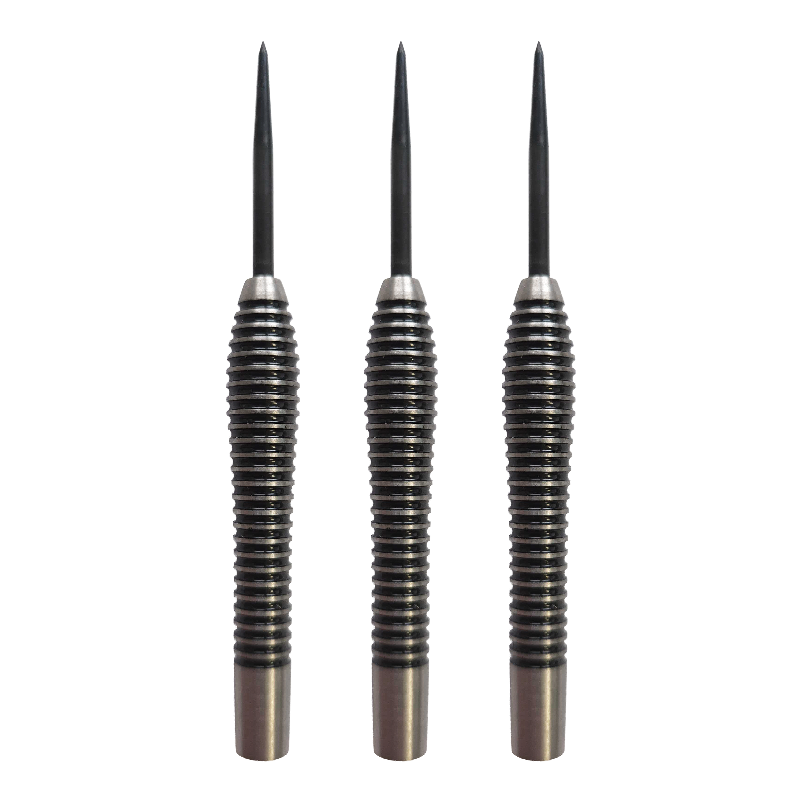 McDart Black Ring Teardrop Steeldart Barrels - 24g Abgebildet ist das Produkt McDart Black Ring Teardrop Steeldart-Barrels - 24g. Es handelt sich um ein Set von Steeldart-Barrels in schwarz mit Ringdesign.
