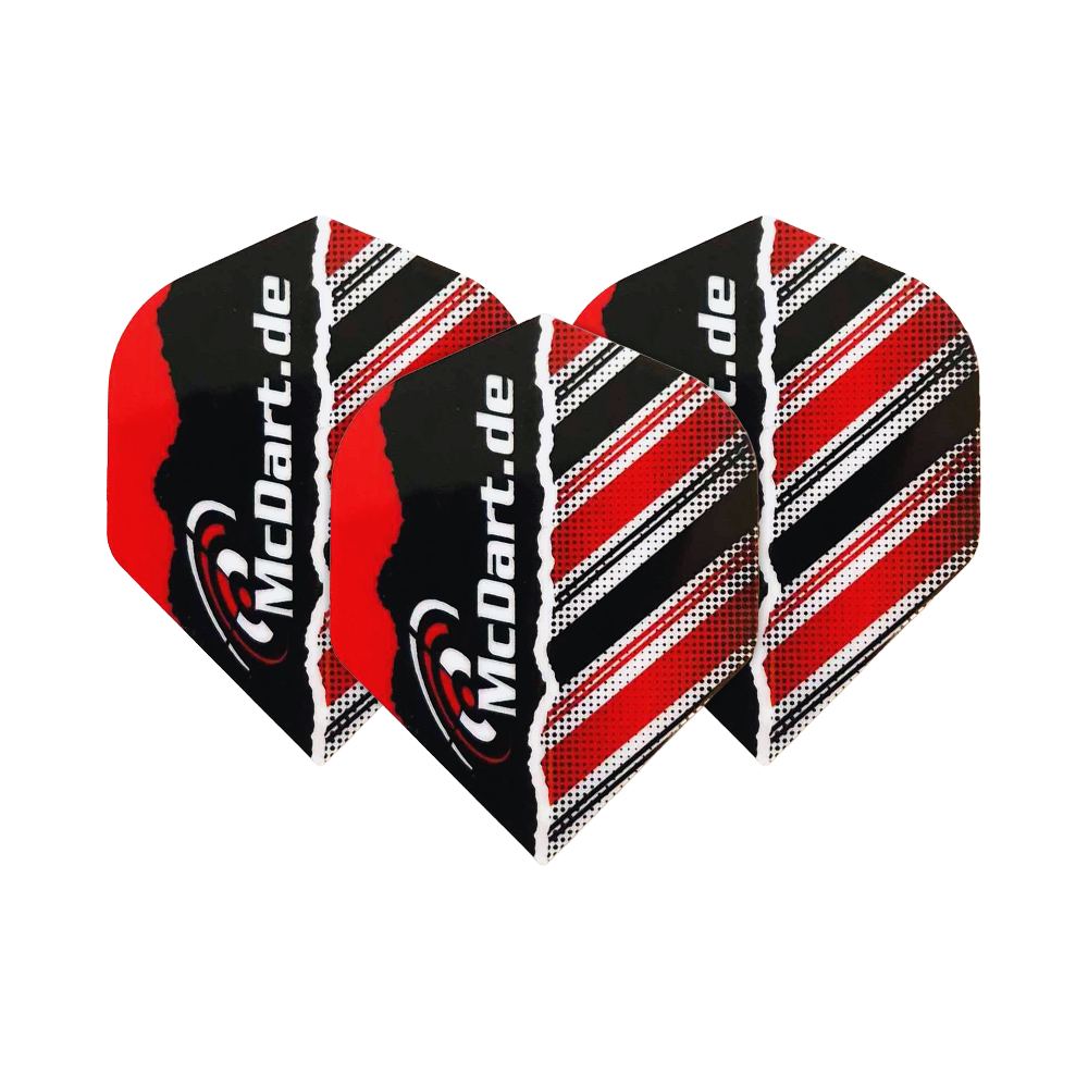 Dies ist ein Bild der McDart Design V7 Standard Flights. Die Flights sind für Dartpfeile konzipiert.