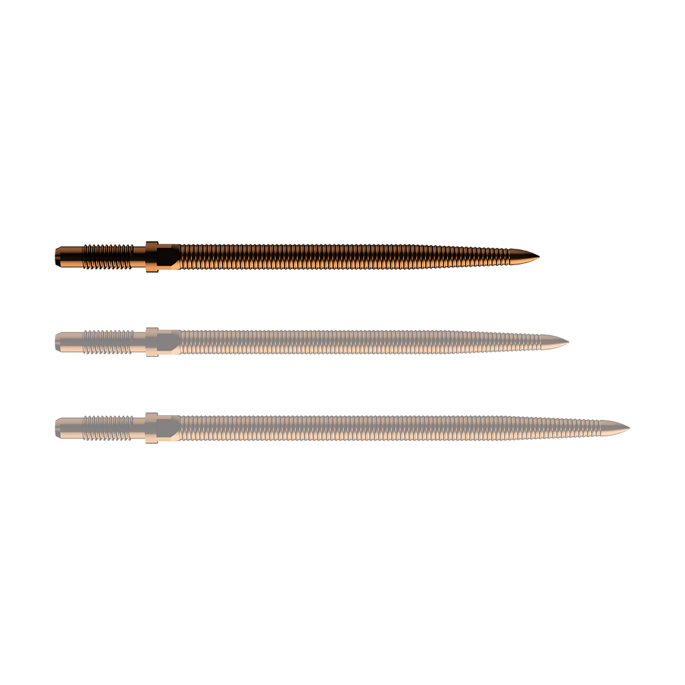 Bulls NL Convertible Point Dart Tips - Micro Grip - Bronze Auf dem Bild ist eine Dartspitze abgebildet. Es handelt sich um BullsNL Convertible Point mit Micro Grip in Bronze und 32mm Länge.