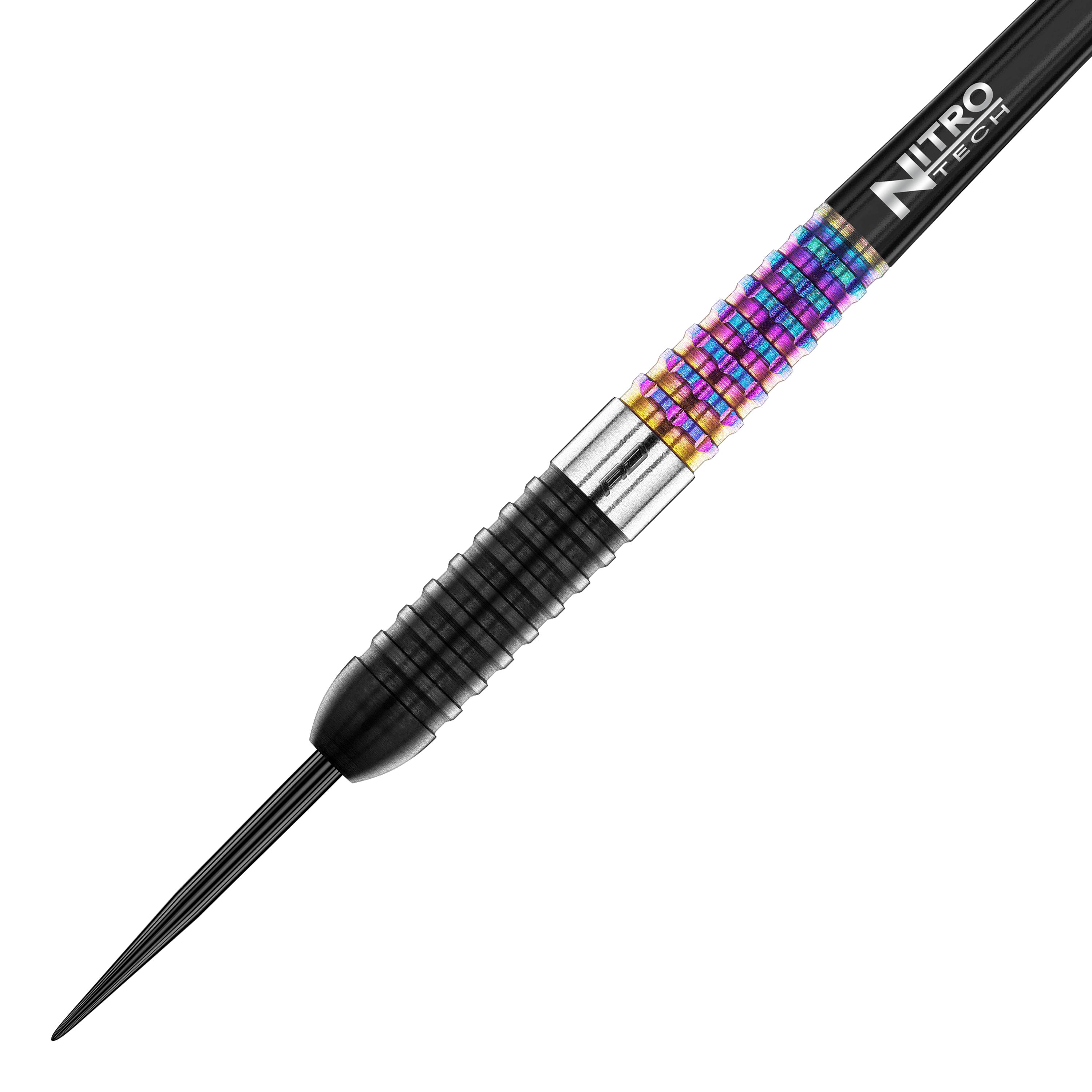 Red Dragon Peter Wright Corra steel darts Das Bild zeigt einen Red Dragon Peter Wright Corra Steeldart. Der Dartpfeil hat einen auffälligen, bunten Griffbereich und eine schwarze Spitze.