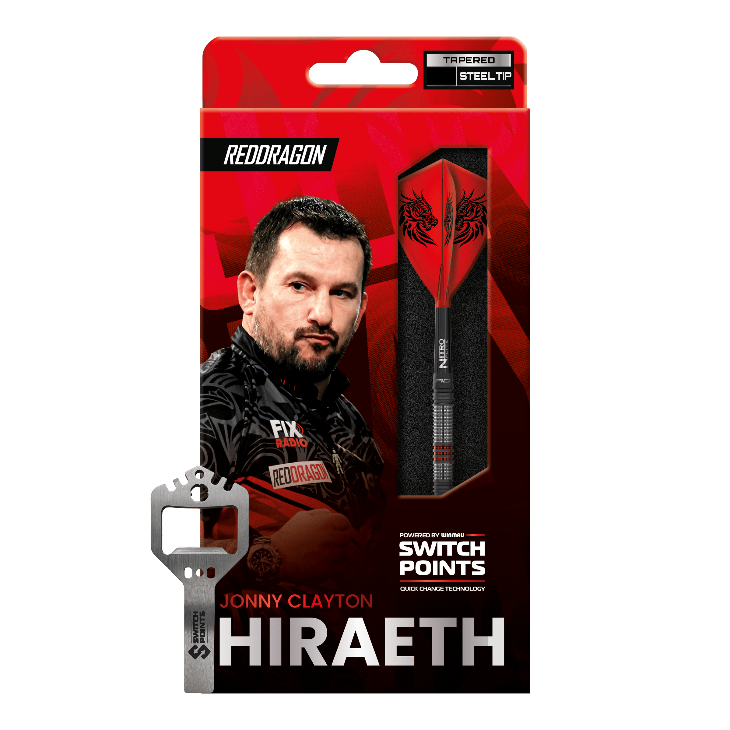 Red Dragon Jonny Clayton Hireath Switch Point Steel Darts Red Dragon Jonny Clayton Hireath Switch Point Steeldarts sind abgebildet. Die Darts zeichnen sich durch ihr elegantes Design und hochwertige Verarbeitung aus.