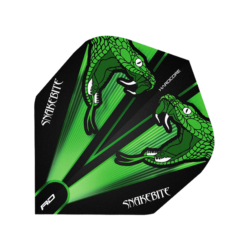 Peter-Wright-green RedDragon Peter Wright Flights – ein Flight-Set mit auffälligem Muster. Die Flights zeigen dekorative Details.
