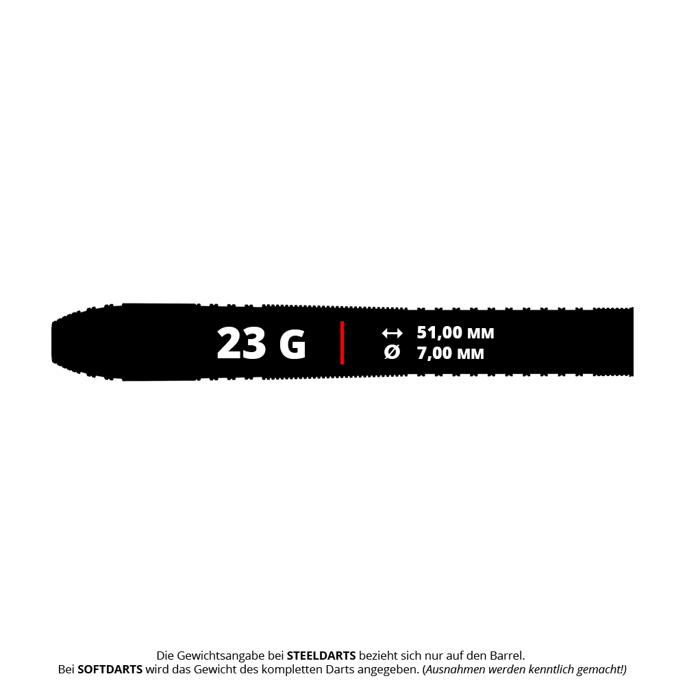 Bulls Max Czerwinski Cucumber Steeldarts - 23g Das Bild zeigt Bulls Max Czerwinski Gurke Steeldarts mit 23g Gewicht. Die Darts sind speziell für fortgeschrittene Dartspieler entwickelt.