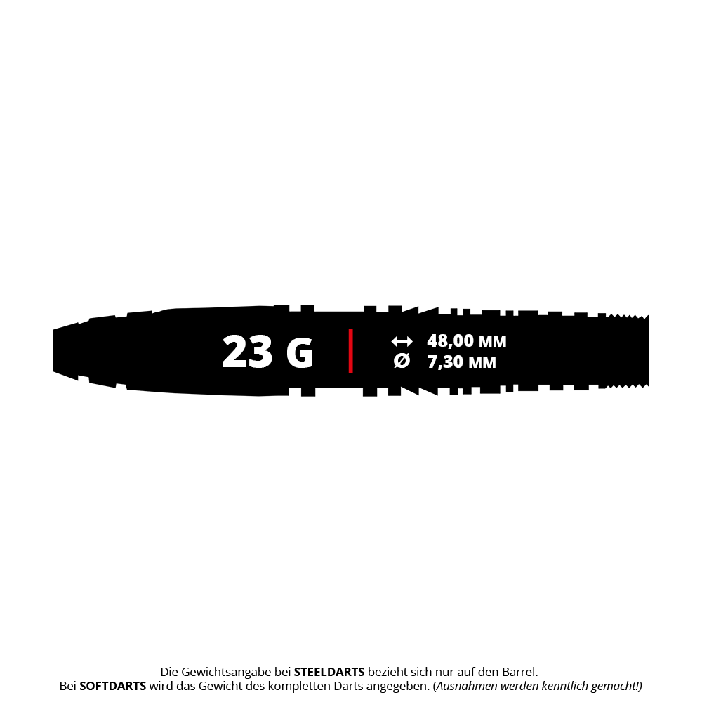 Das Bild zeigt die Caliburn Players Darts Lee Soon An Gold Spear Steeldarts mit 23 Gramm. Die Darts sind hochwertig verarbeitet und haben ein auffälliges Design.