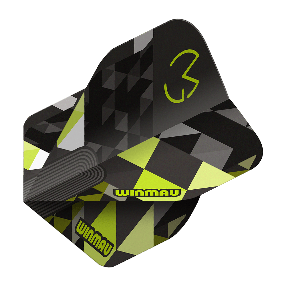 Winmau Prism Delta MvG Logo Green No2 Standard Flights Hier sieht man Winmau Prism Delta MvG Logo Green No2 Standard Flights. Das Design ist speziell und auffällig.