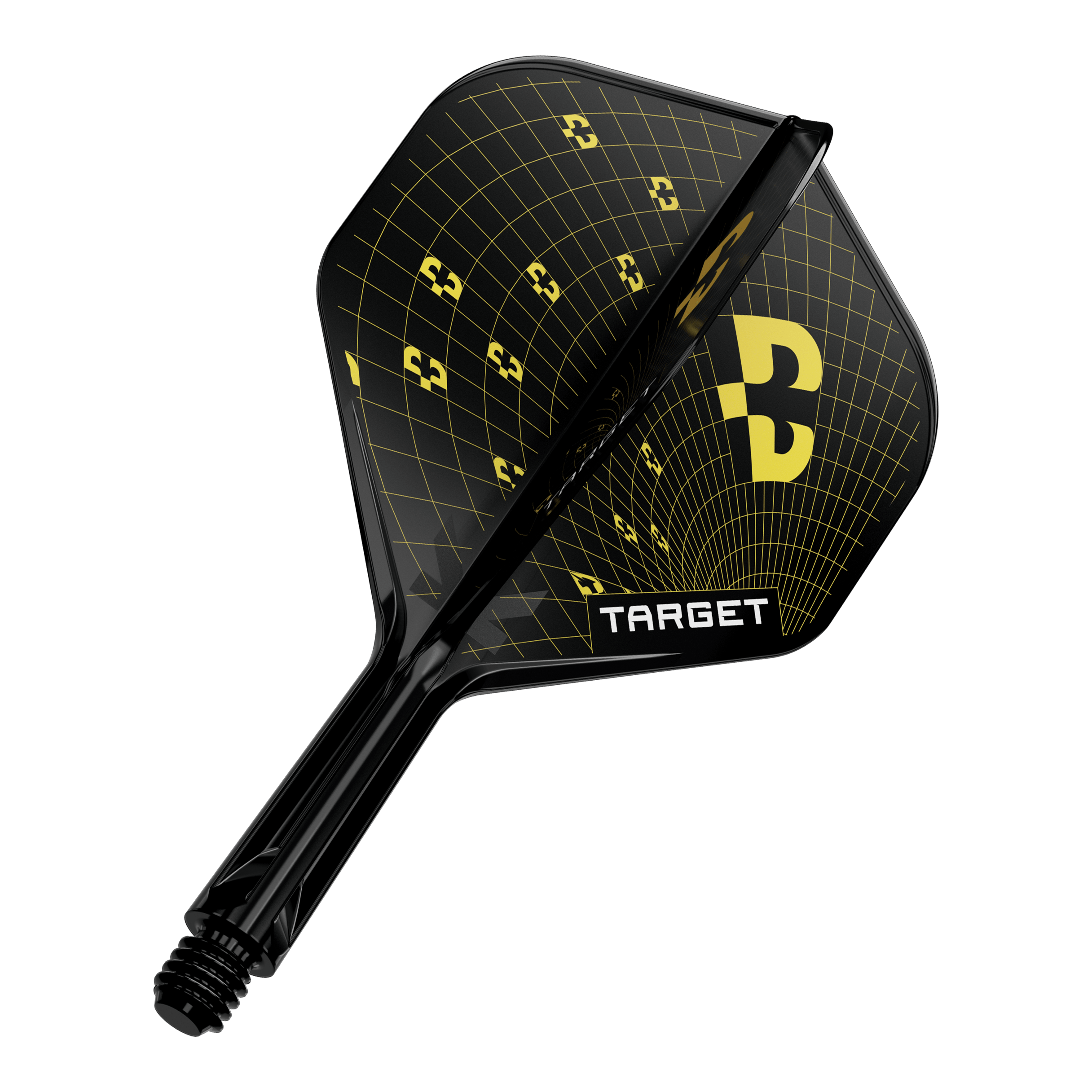 Abbildung eines Dart-Flights, wahrscheinlich Target K-Flex Bolide No2 Standard in 19mm. Das Produkt ist einzeln dargestellt.