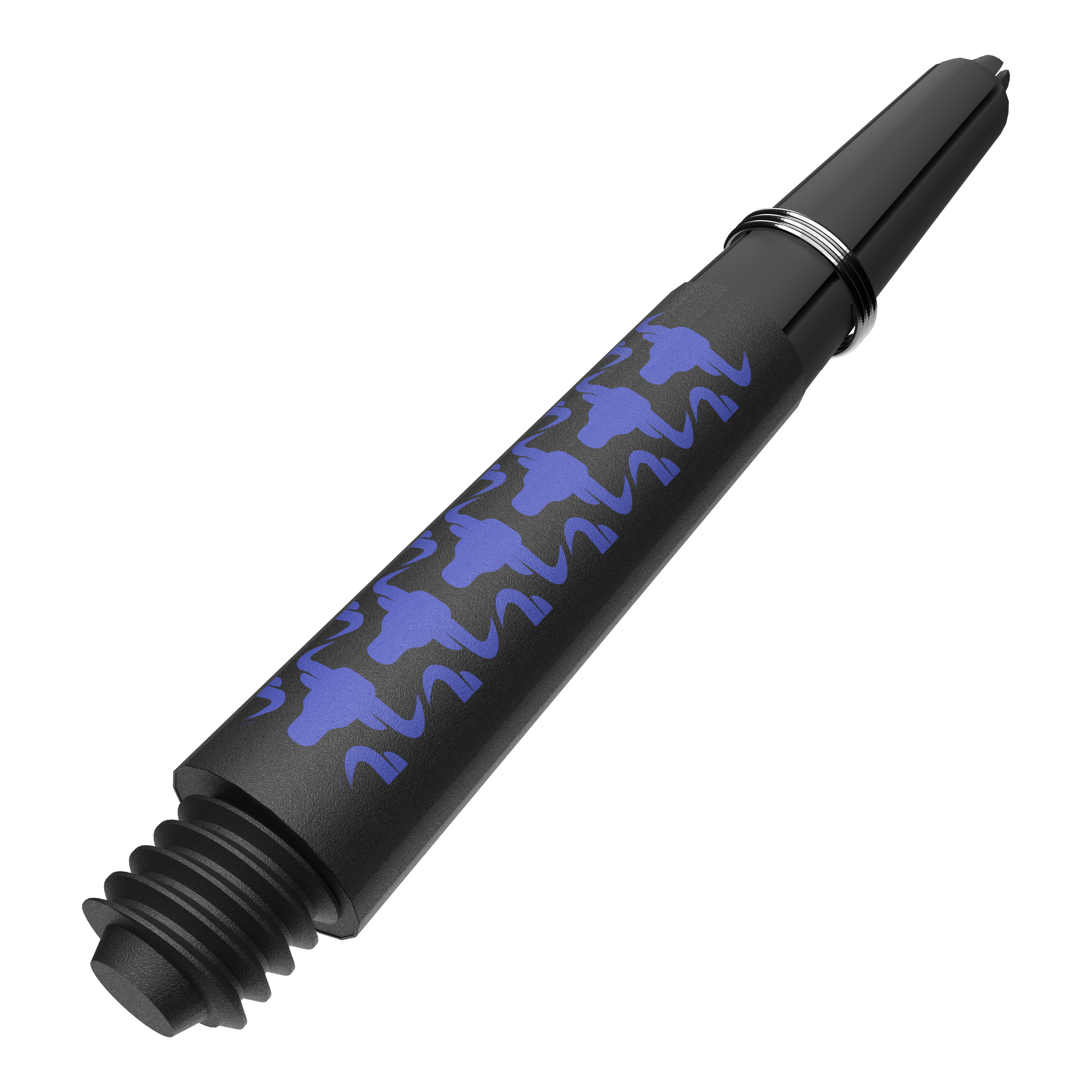 Abgebildet ist ein weiteres Produktfoto von BullsNL Capo Carbon Shafts Blau Short 34mm. Gezeigt wird ein Satz mit kurzen blauen Dartschäften.