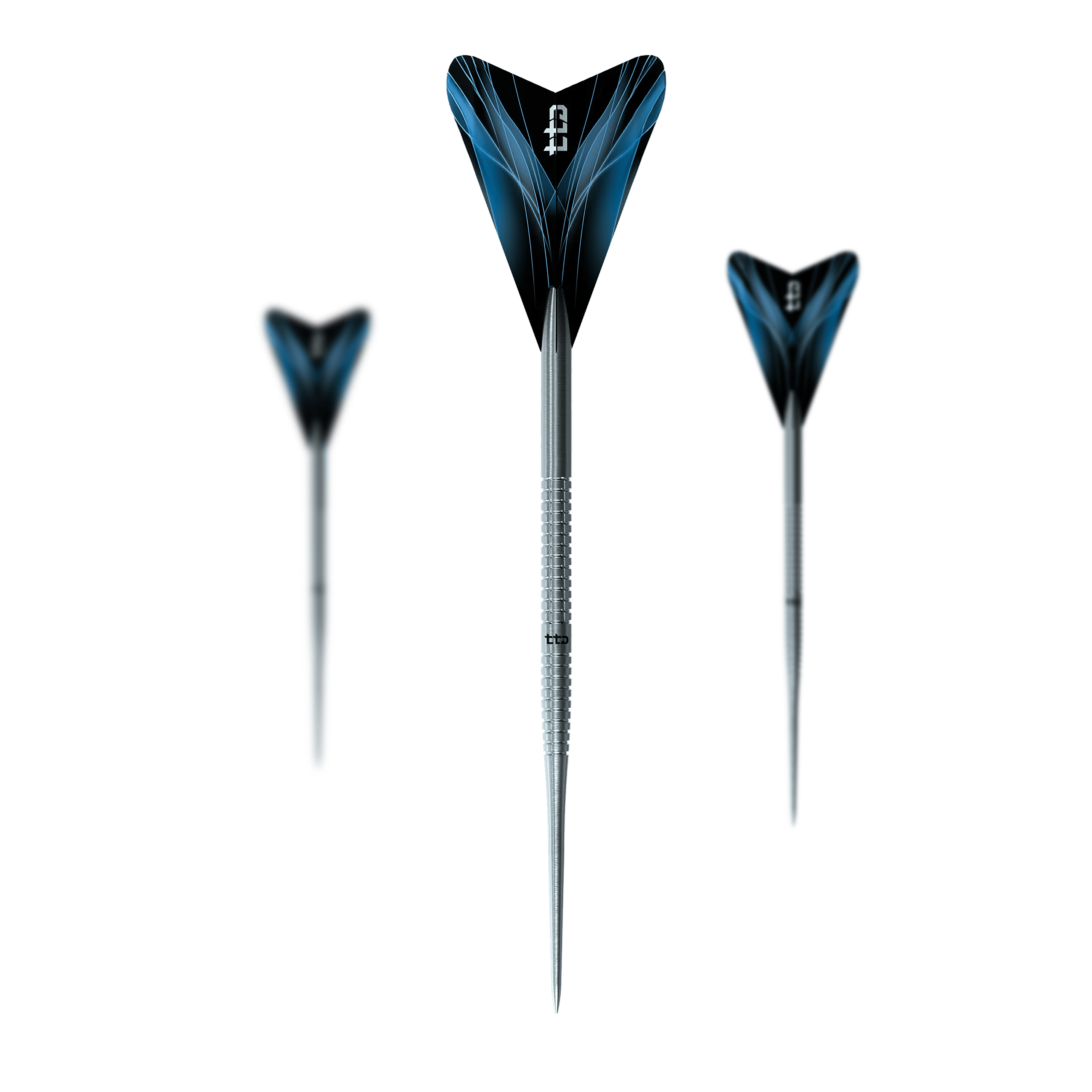 Caliburn TTD Complete Titanium T1 Silver Steeldarts - 5g Das Foto zeigt ein Set der Caliburn TTD Complete Titanium T1 Silver Steeldarts - 5g. Es sind hochwertige Steeldarts aus Titan für das Dartspiel.