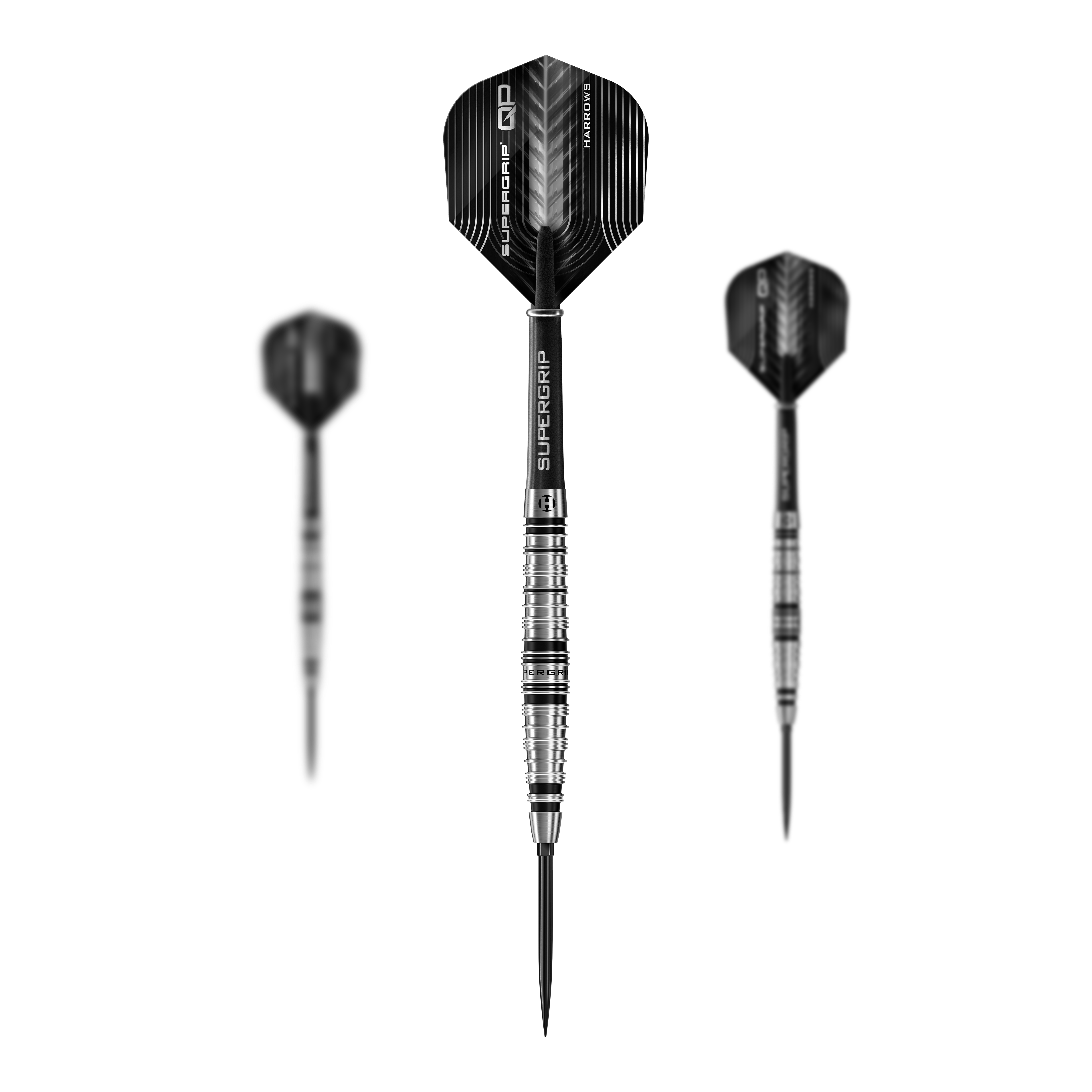 Harrows Supergrip Torpedo Quick Point Steel Darts Das Bild zeigt die Harrows Supergrip Torpedo Quick Point Steeldarts. Das Produkt ist als 1 Set abgebildet.