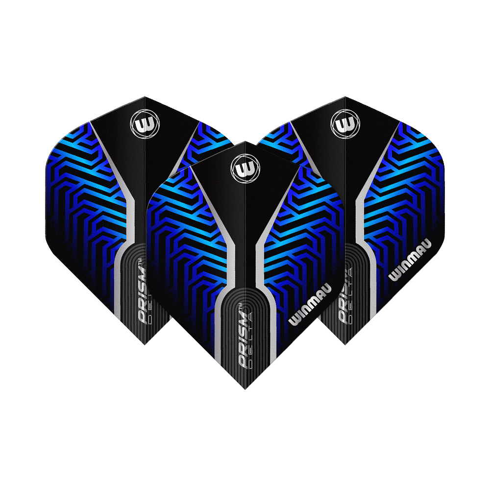 Winmau Prism Delta Blue No2 Standard Flights Abgebildet sind die Winmau Prism Delta Blue No2 Standard Flights. Diese Dart Flights sind in Schwarz und Blau gestaltet.