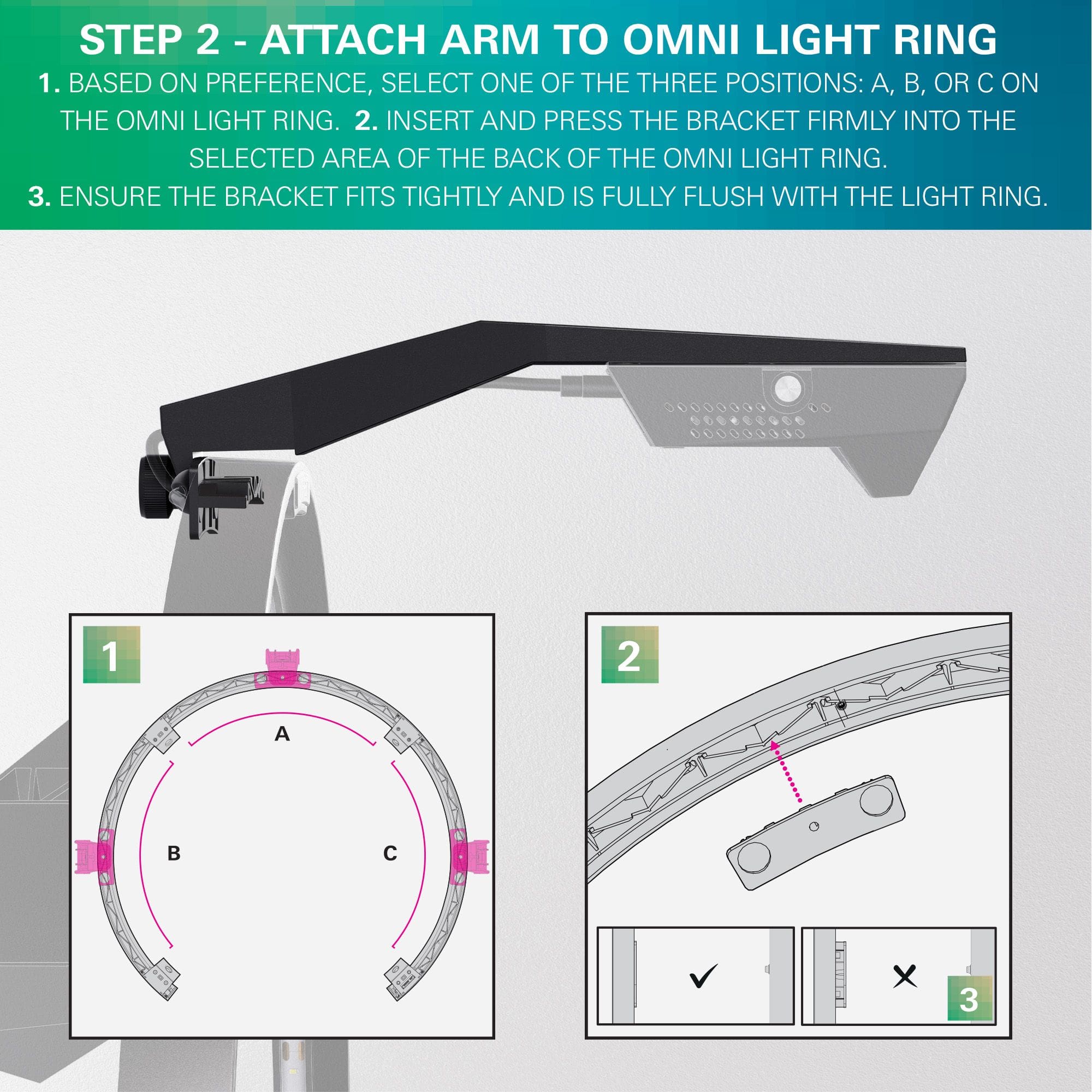 Target OMNI VIRT camera arm Das Bild zeigt den Target OMNI VIRT Kamera Arm. Es handelt sich um ein technisches Produkt für Dartsport-Zubehör.