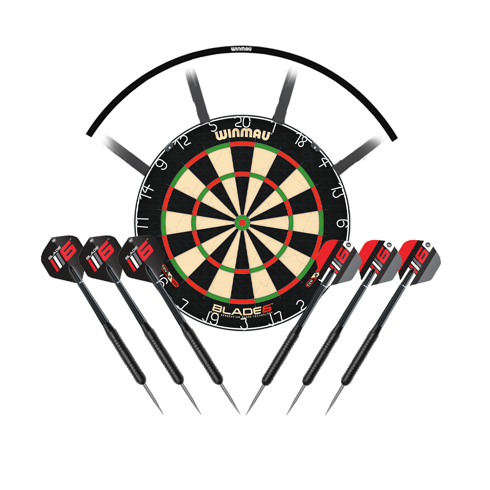 Winmau Blade 6 dartboard set with Polaris lighting