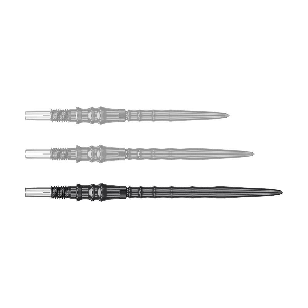 Target Japan Premium Swiss Point Steel Dart Tips - Black Zu sehen sind schwarze Steeldartspitzen, SwissPoint, 40 mm von Target Japan Premium. Die Einzelspitze ist im Detail abgebildet.