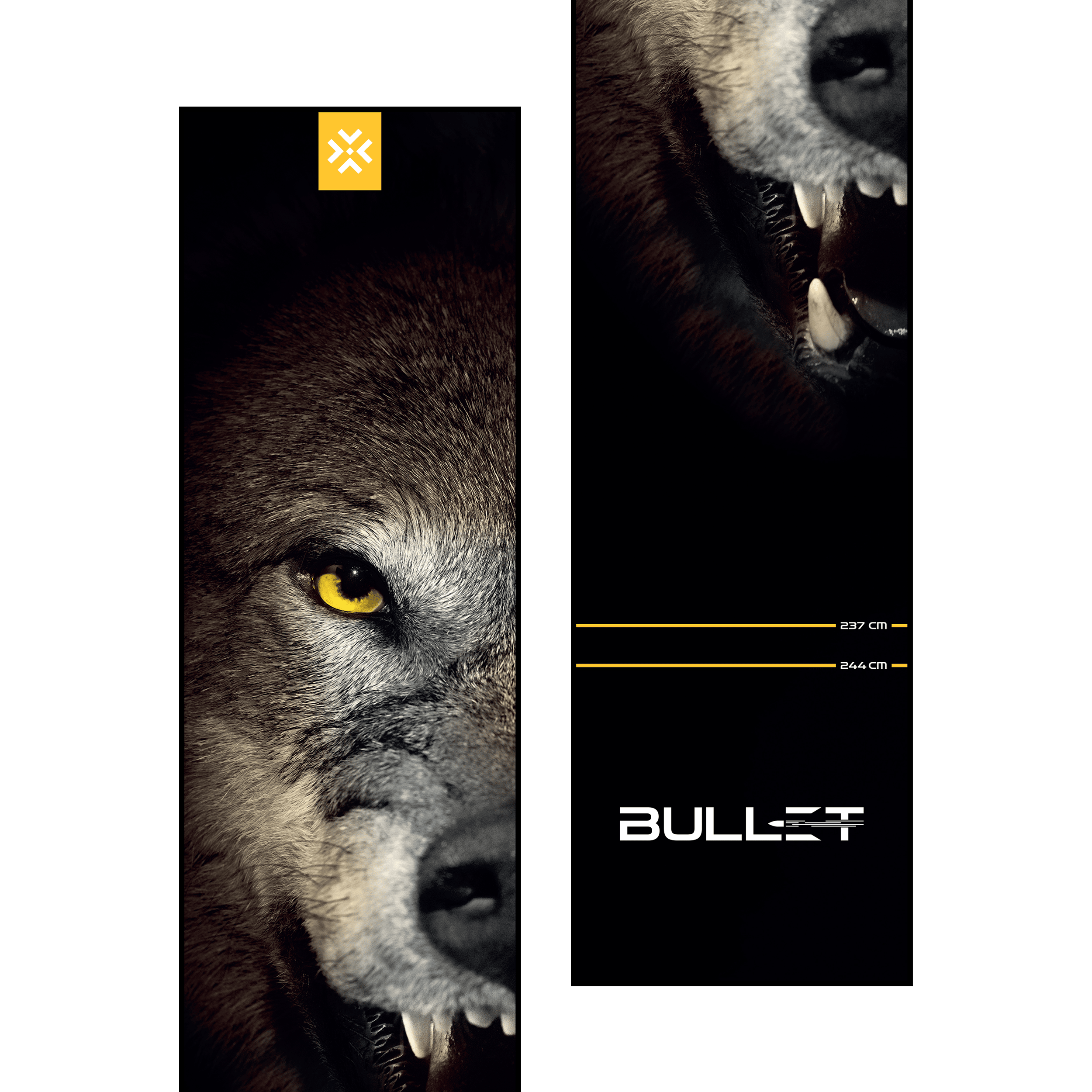 Hier sieht man die Bullet Fang Dartmatte. Sie dient als Schutzunterlage für den Dartbereich und hilft beim richtigen Stellen der Wurflinie.