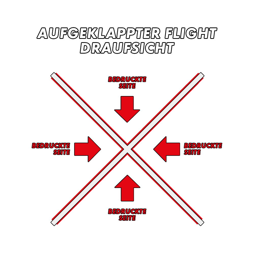 4-sided printed flights - desired text - MDX