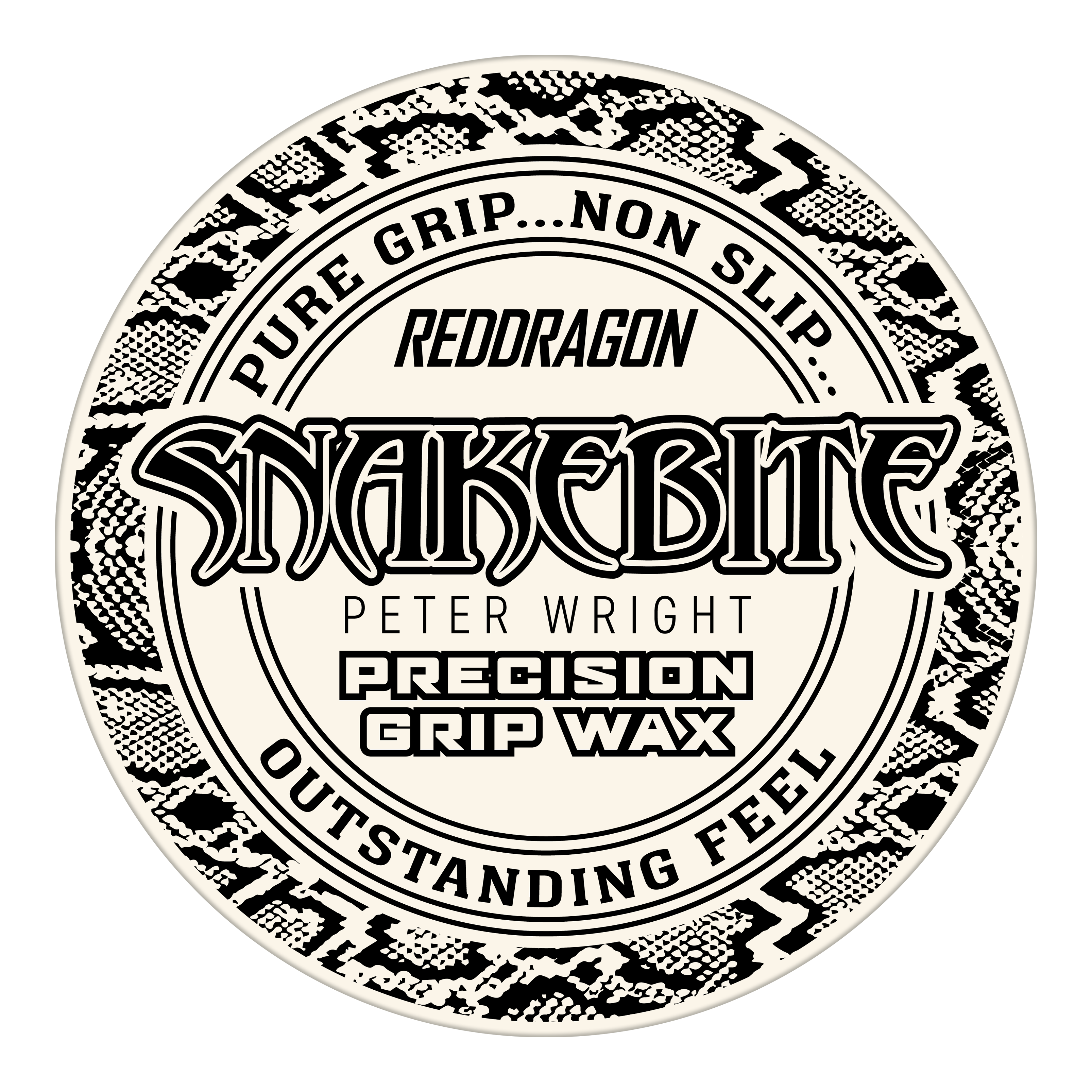 Red Dragon Peter Wright Snakebite Precision Grip Wax finger wax Das Bild zeigt das Produkt "Red Dragon Peter Wright Snakebite Precision Grip Wax". Auf der Verpackung steht, dass es für einen sicheren Halt und ein herausragendes Griffgefühl sorgt.