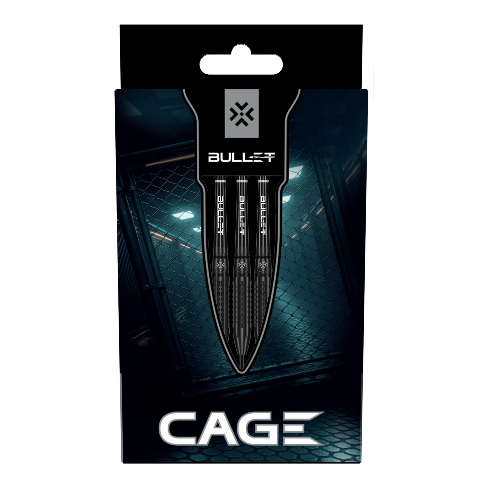 Das Bild zeigt die Bullet Cage Steeldarts. Dies ist ein Steeldart-Produkt, das zum Dartspielen verwendet wird.