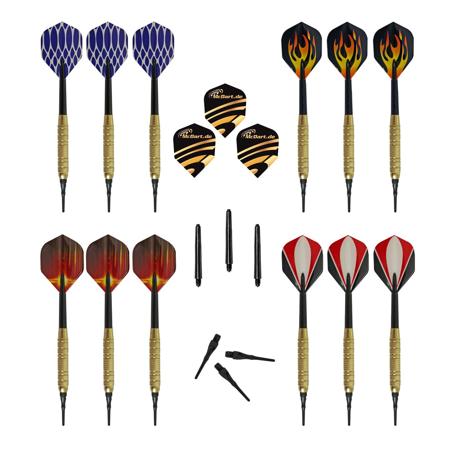 McDart Golden Star Softdarts - 12 Darts / 16 Gramm