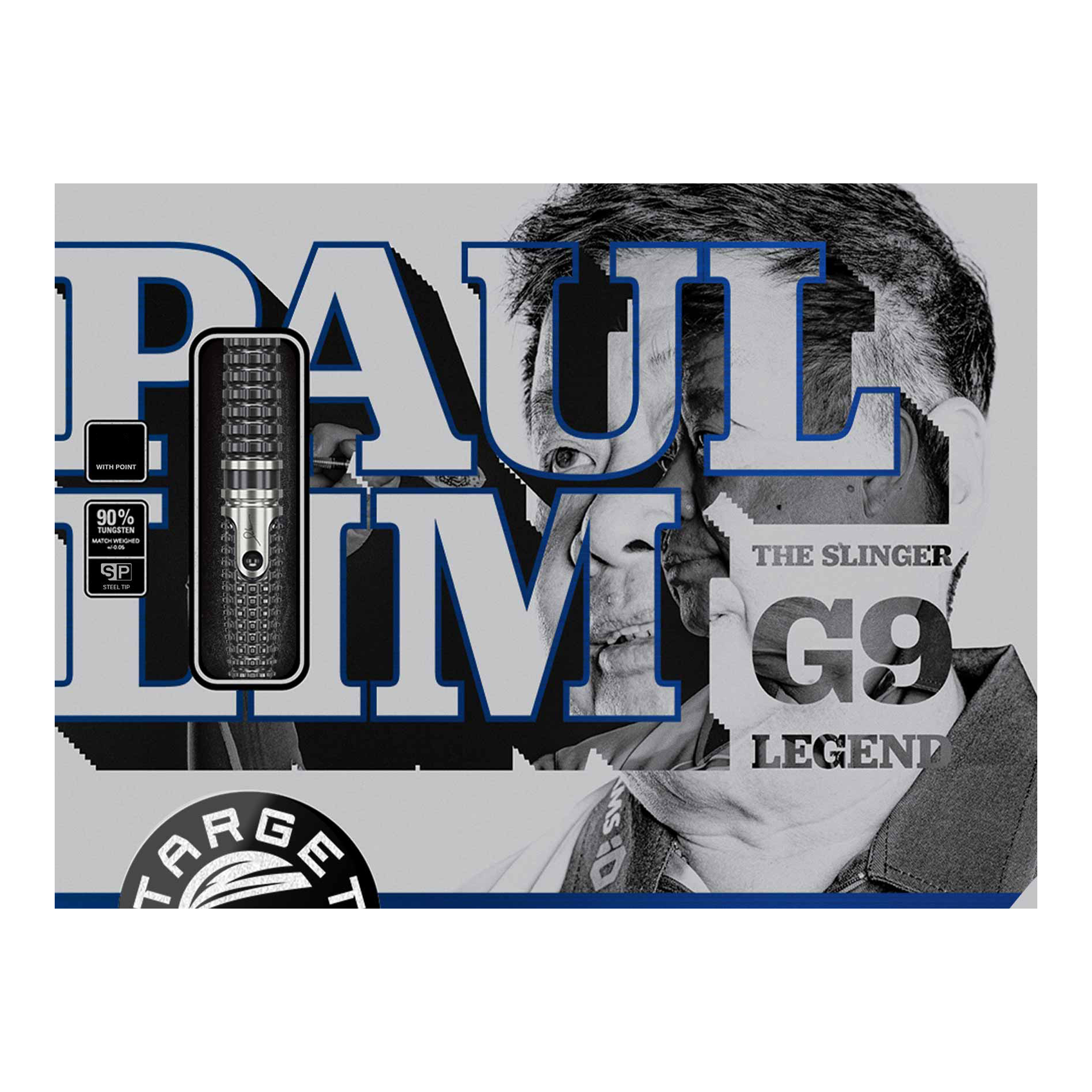 Das Bild zeigt Target Japan Paul Lim The Legend GEN9 Swiss Point Steeldarts. Sie sind ideal für professionelle Dartspieler.