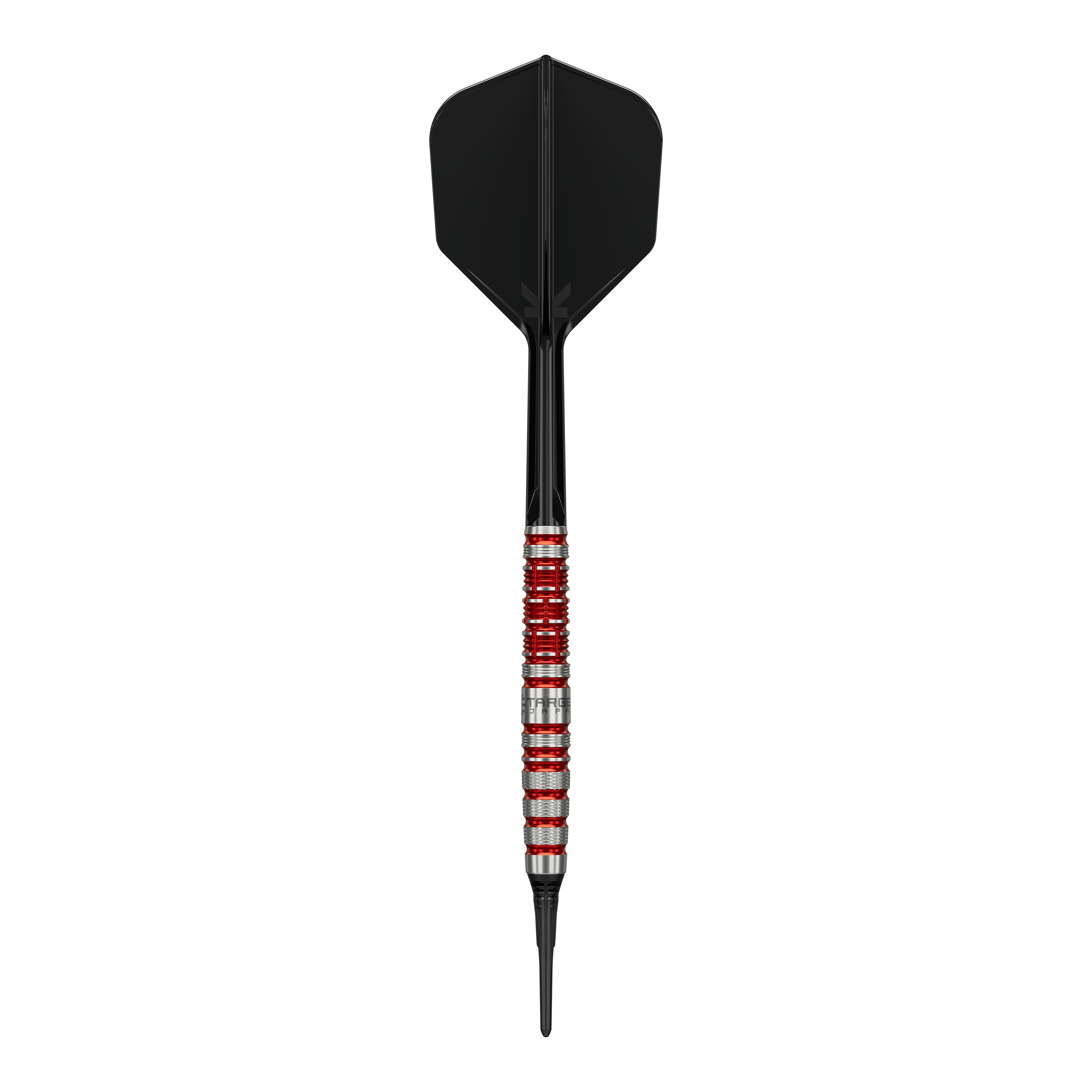 Target Black Marque Spinel Soft Darts - 21.5g Target Black Marque Spinel Softdarts - 21,5g ist ein professioneller Dartpfeil. Das Bild hebt die Form und das Aussehen des Softdarts hervor.