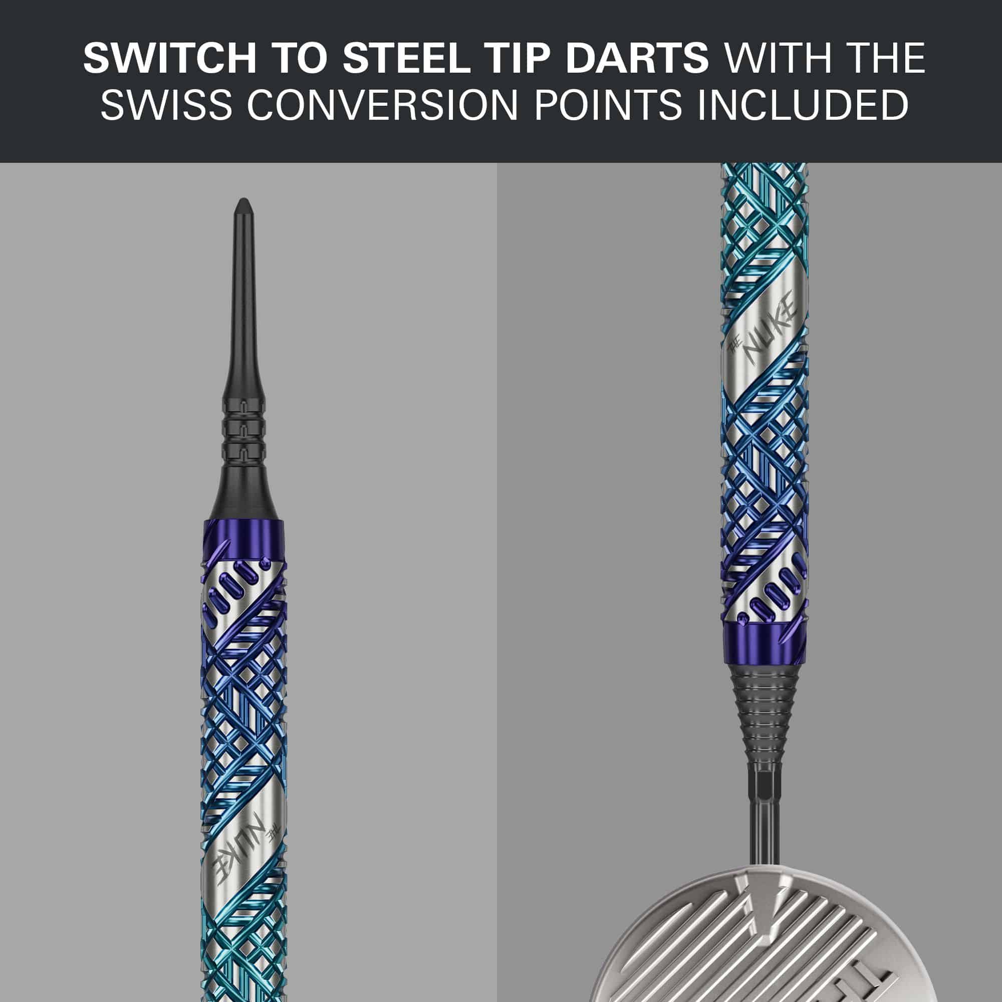 Target Luke Littler Edge Soft Darts - 19g Zu sehen sind die Target Luke Littler Edge Softdarts - 19g. Der Fokus liegt auf dem Design des Dartpfeils.