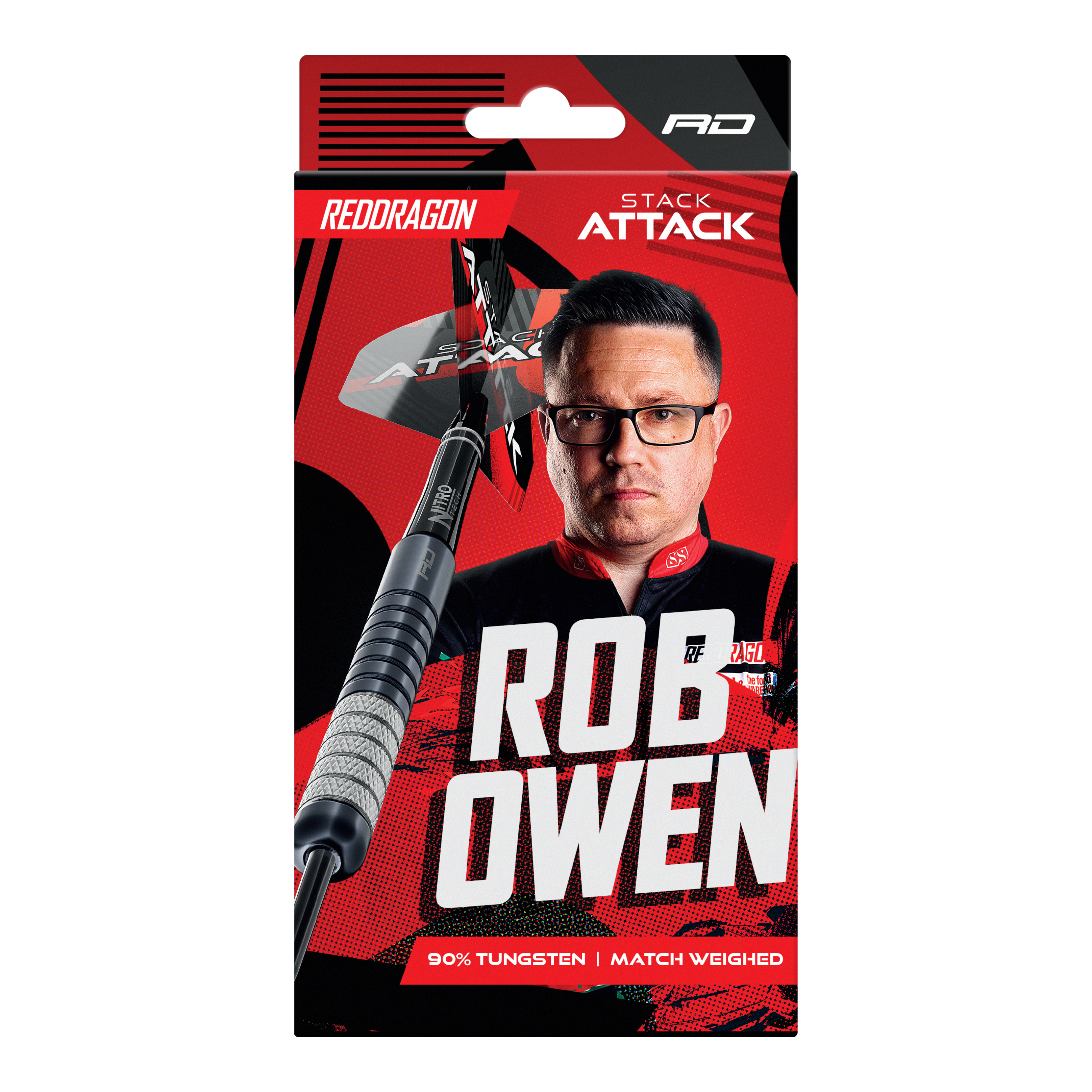 Red Dragon Rob Owen Stack Attack Steeldarts - 22g ist ein Dartpfeil-Set mit einem Gewicht von 22 Gramm. Das Produkt ist ideal für Dartspieler aller Erfahrungsstufen.