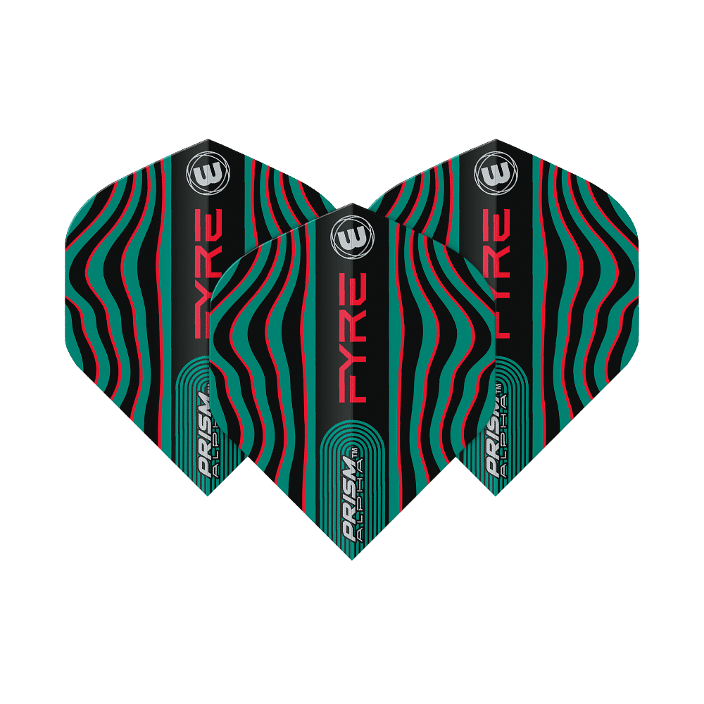 Winmau Prism Alpha Fyre BlackTurquoiseRed Standard Flights