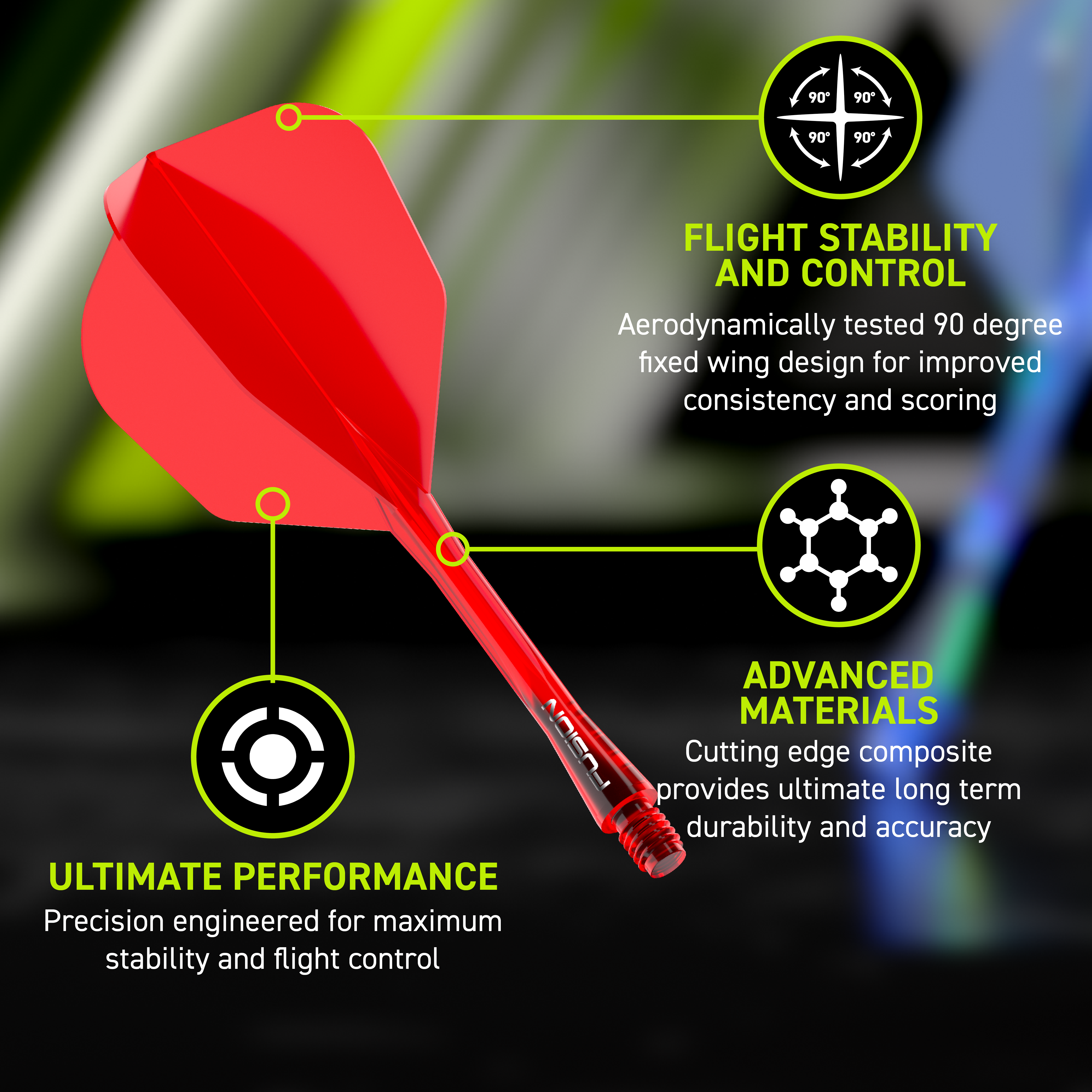 Winmau Fusion Flight Shaft System No6 Red Abgebildet ist das Winmau Fusion Flight-Shaft-System No6 in Rot. Es ist als hochwertiges Flight- und Shaft-System für Dartpfeile konzipiert.