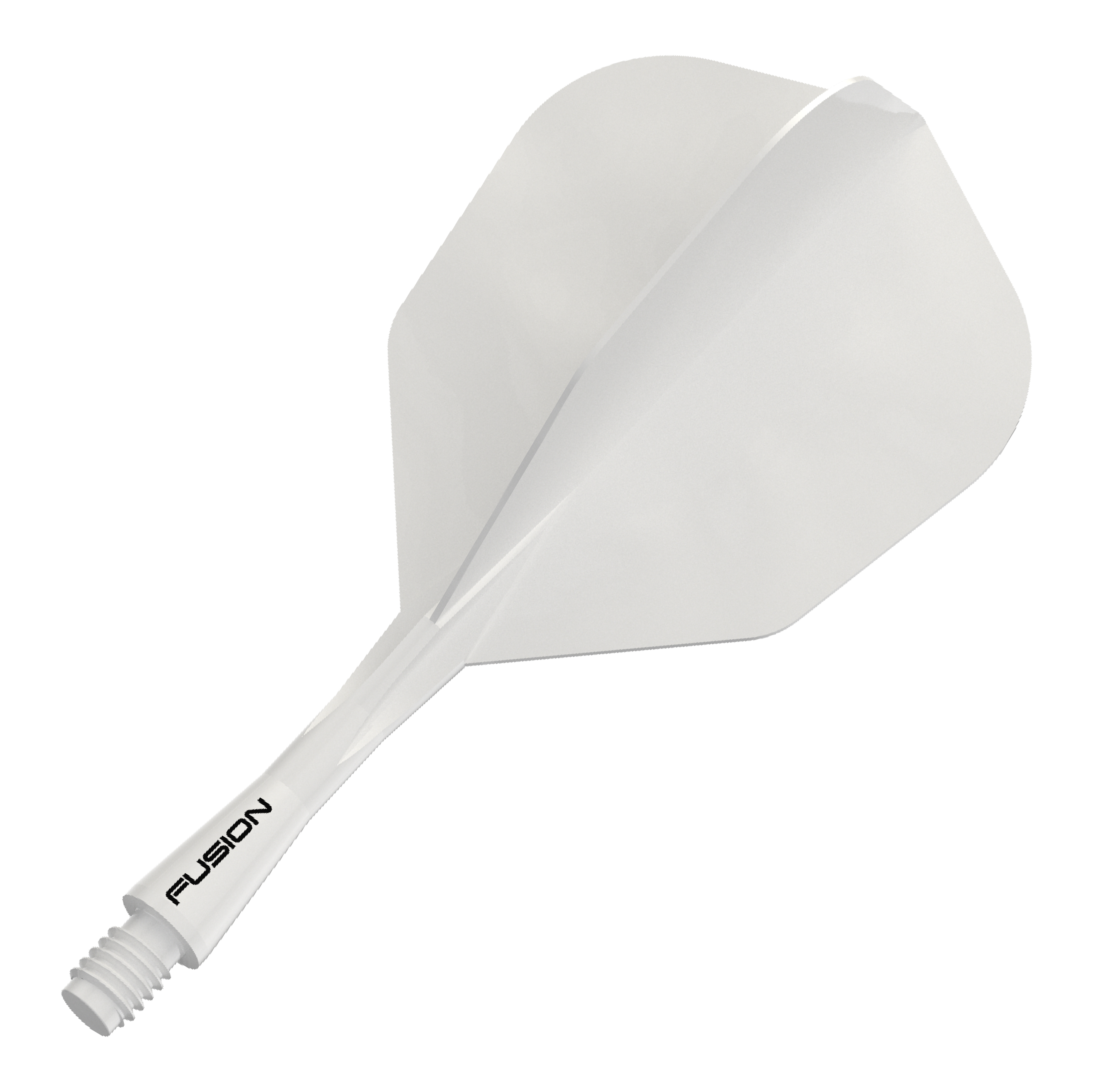 Winmau Fusion Flight Shaft System No6 Solid White Das Bild zeigt das Winmau Fusion Flight Shaft System No6 in Weiß, 22mm. Abgebildet ist vermutlich ein Dart-Zubehörteil.
